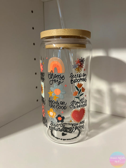 Affirmations Glass Cup Season Uplifts by K