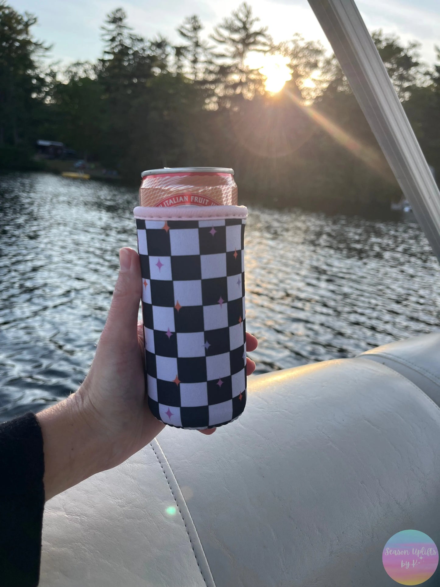 Checkers & Stars Slim Can Sleeve Season Uplifts by K