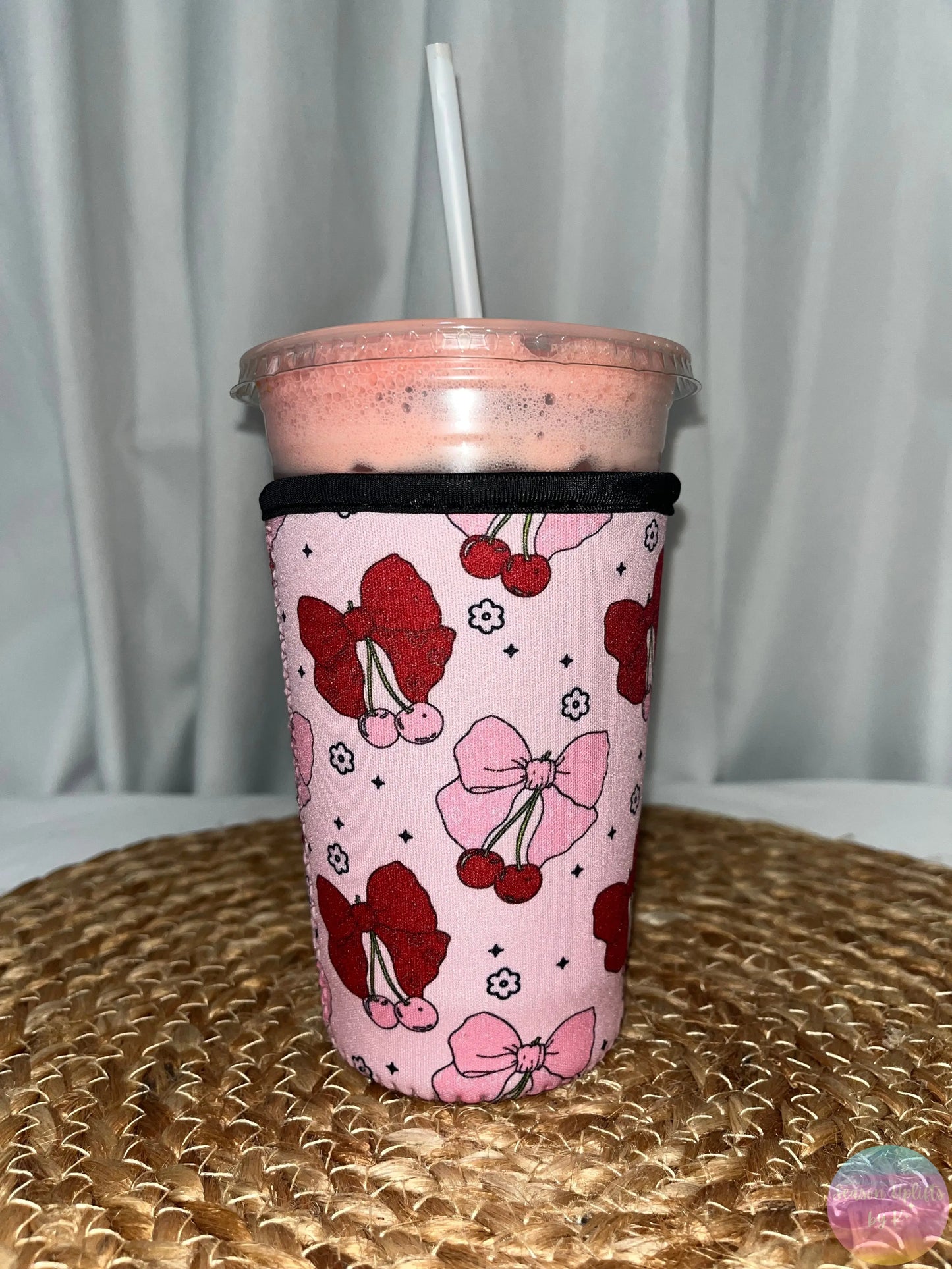 Cherries & Bows Medium Coffee Sleeve Season Uplifts by K