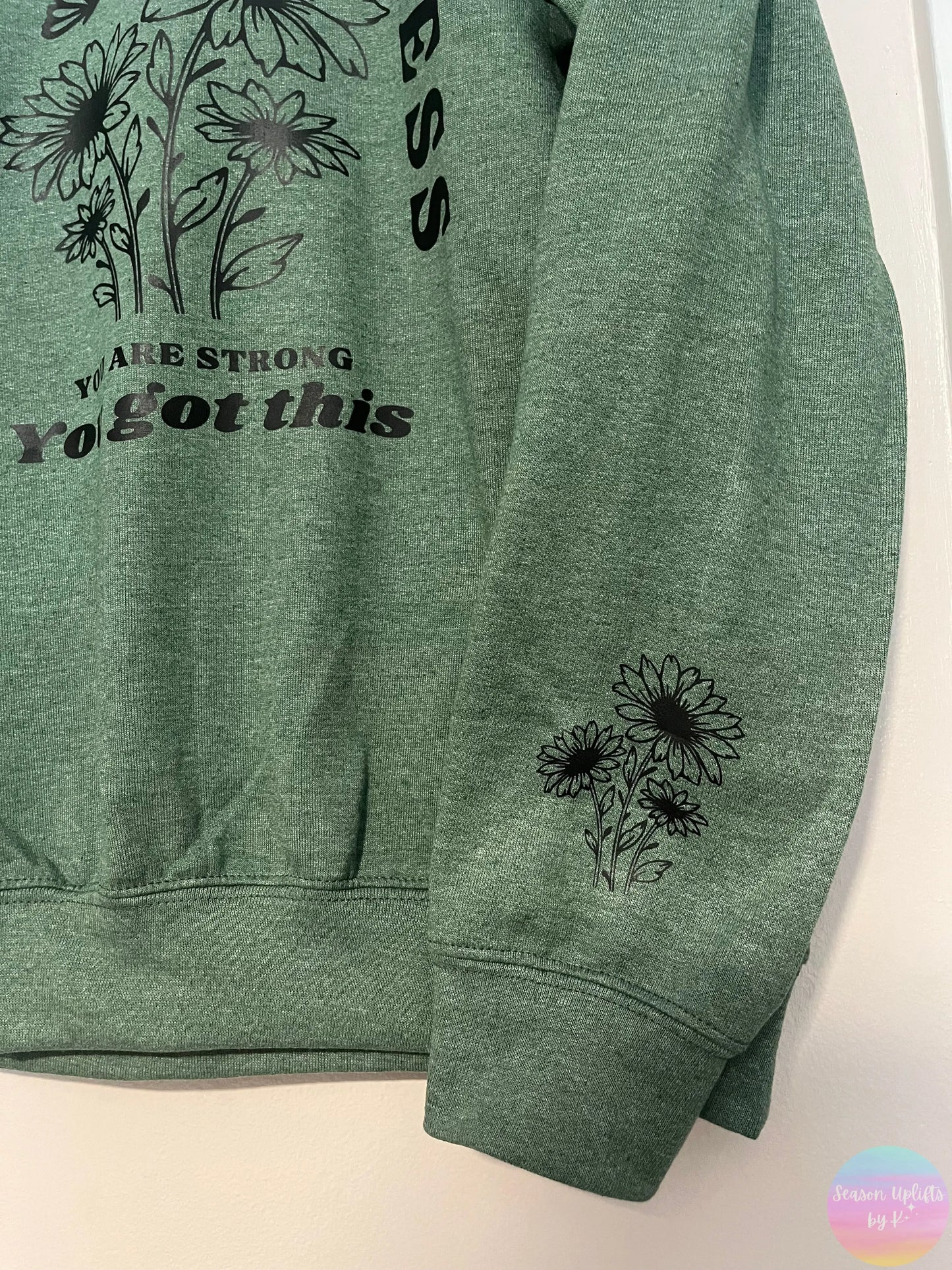 Choose Happiness Heather Green Crewneck Sweatshirt Season Uplifts by K