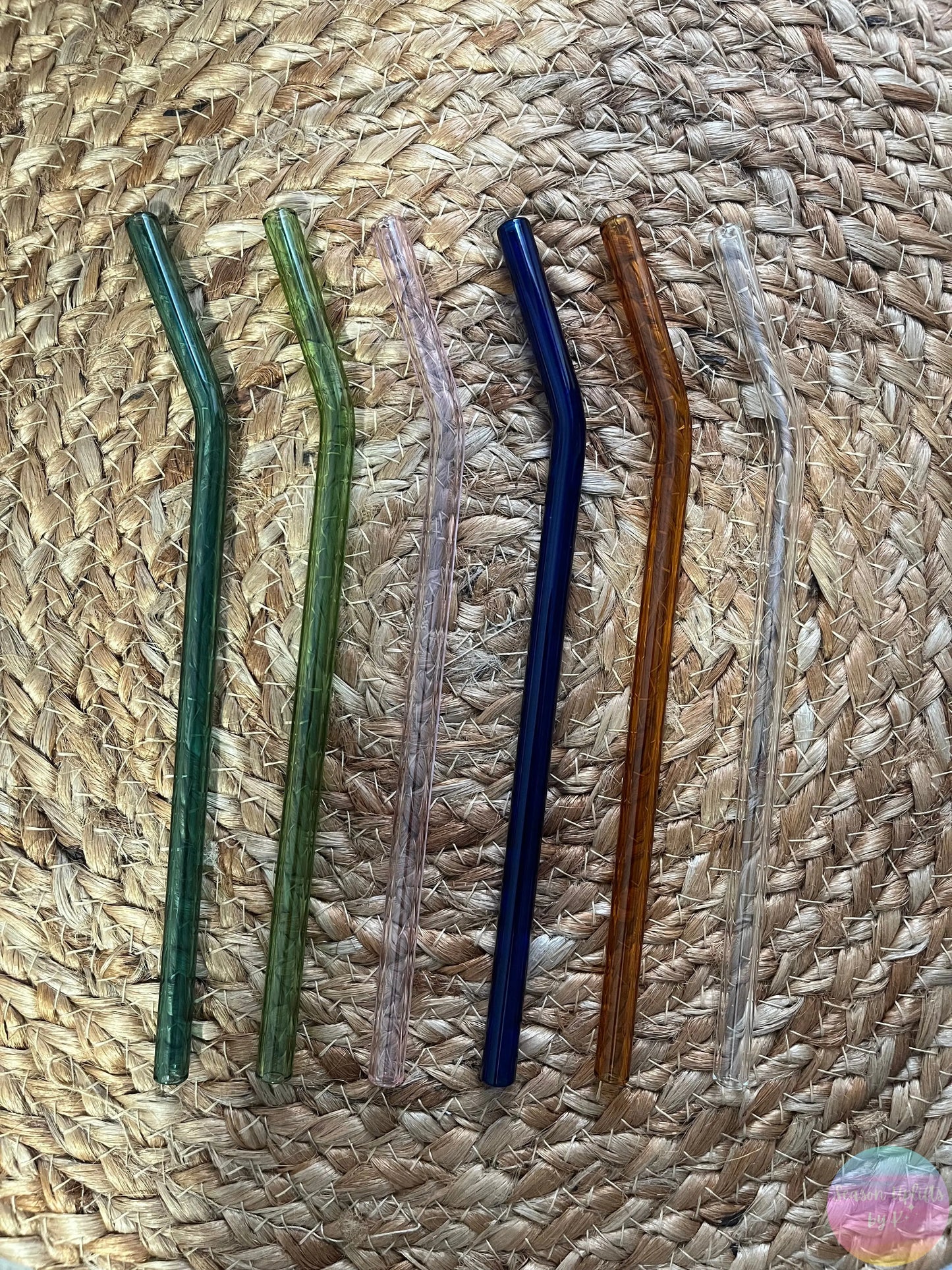 Colored Bent Glass Straws Season Uplifts by K