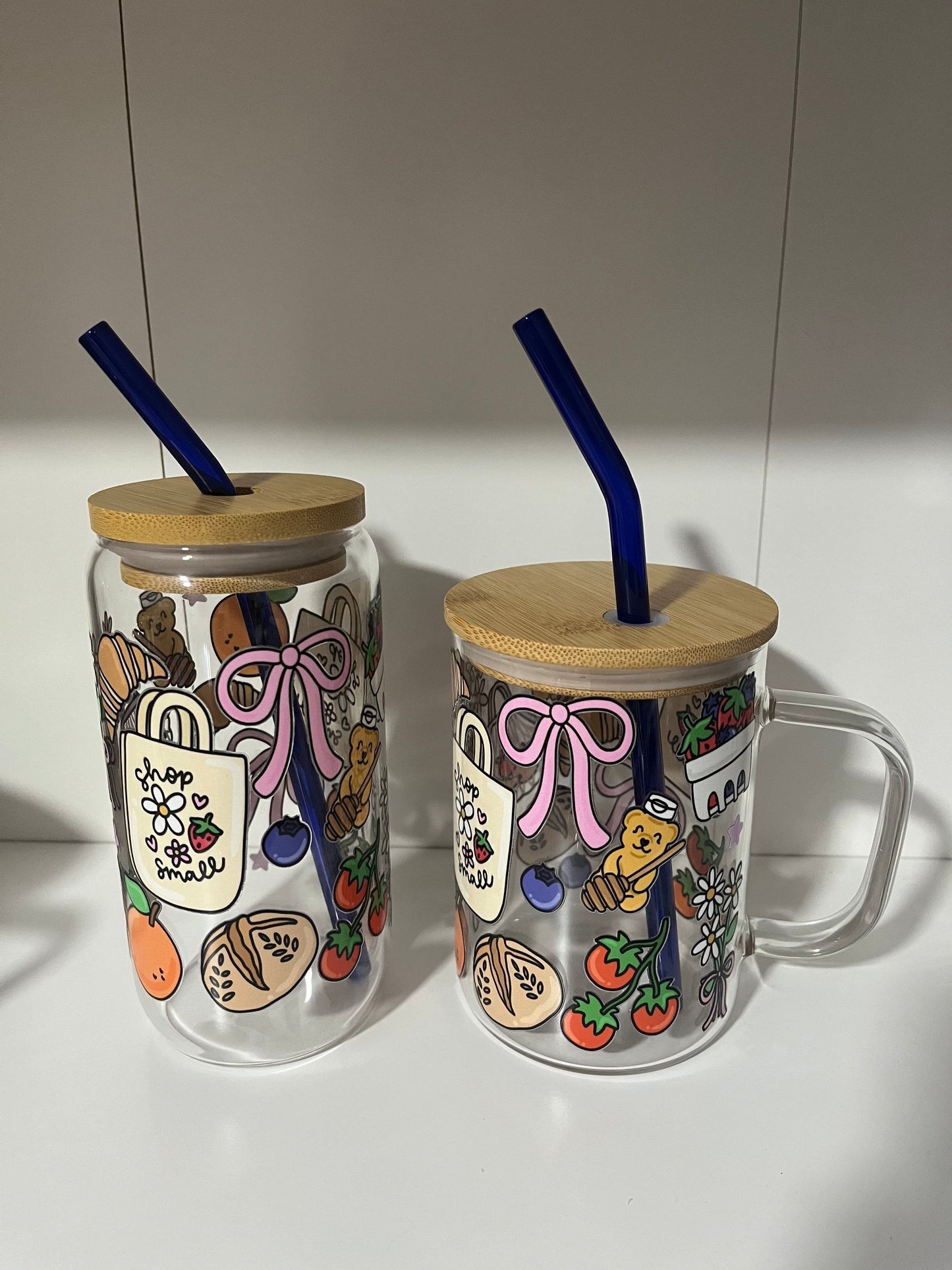 Colored Bent Glass Straws
