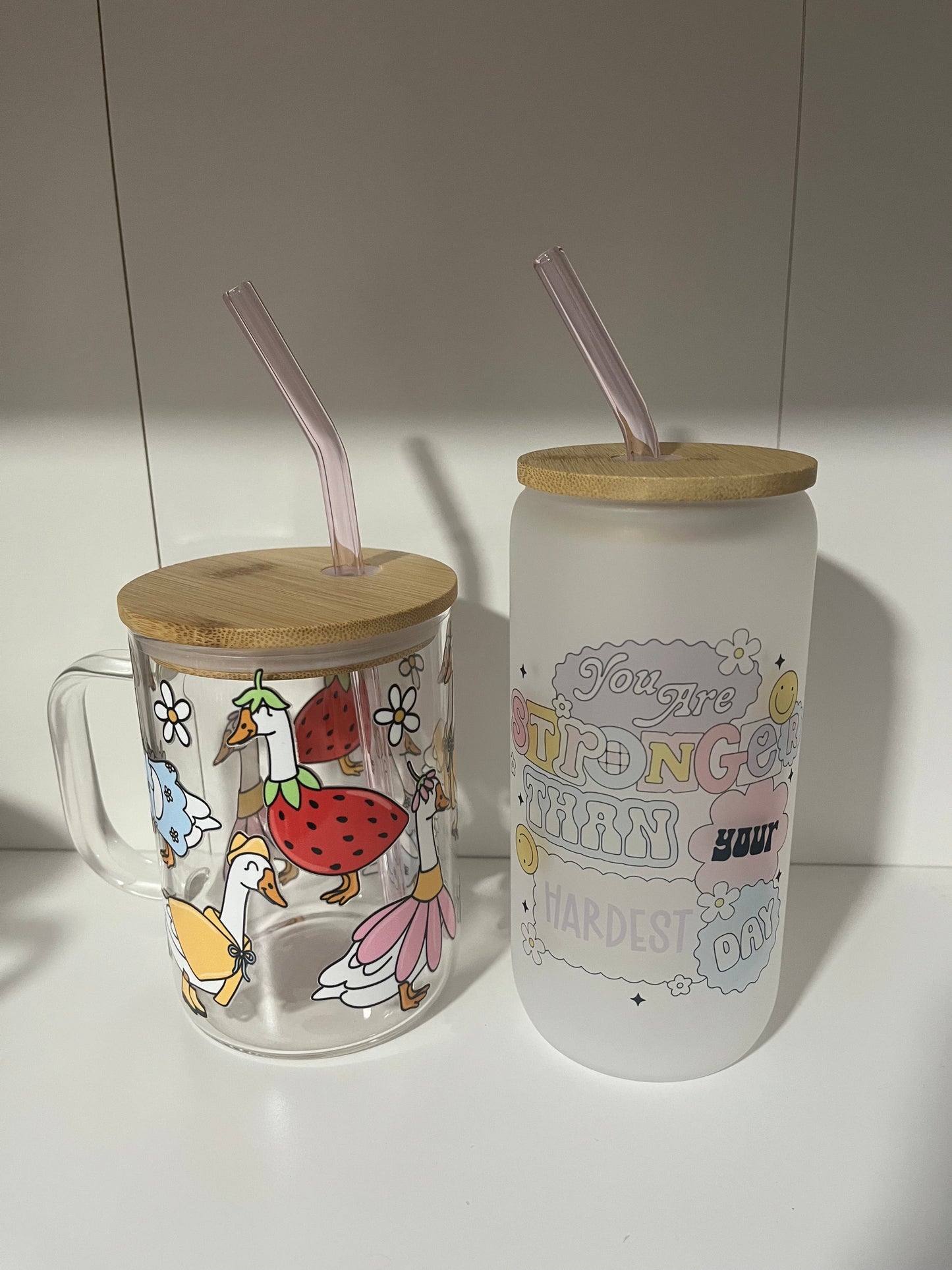 Colored Bent Glass Straws