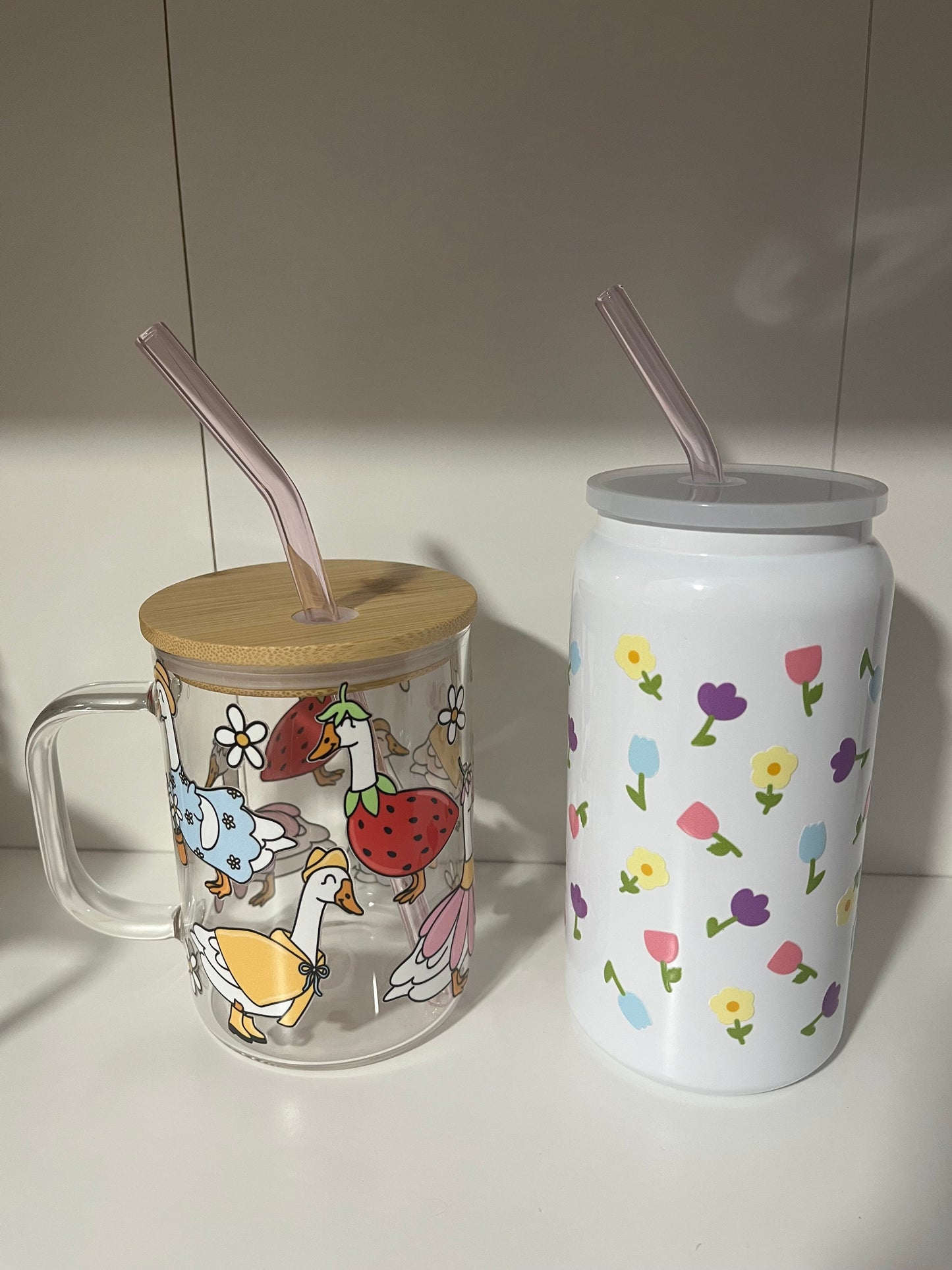 Colored Bent Glass Straws