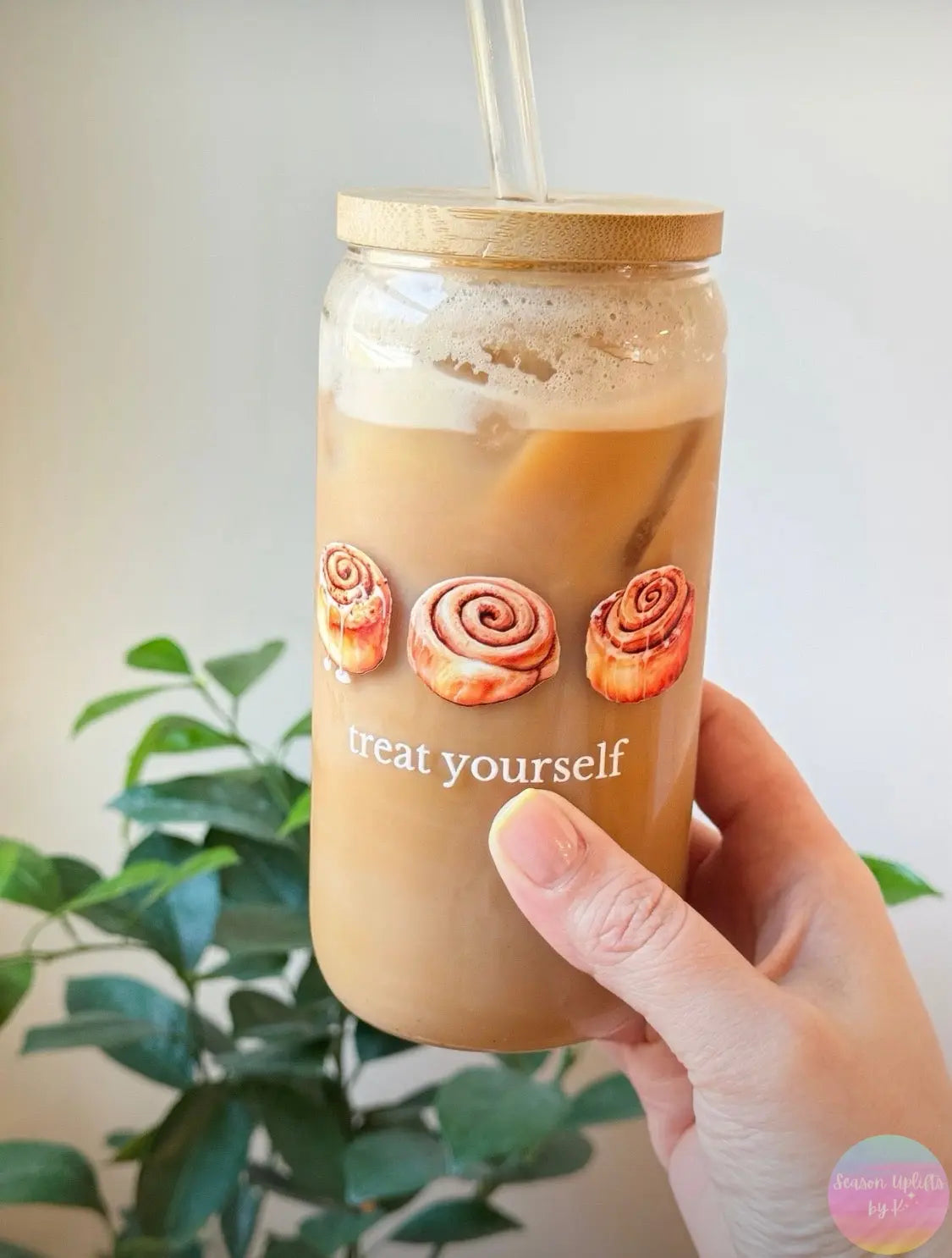 Custom 16oz Glass Cups Season Uplifts by K