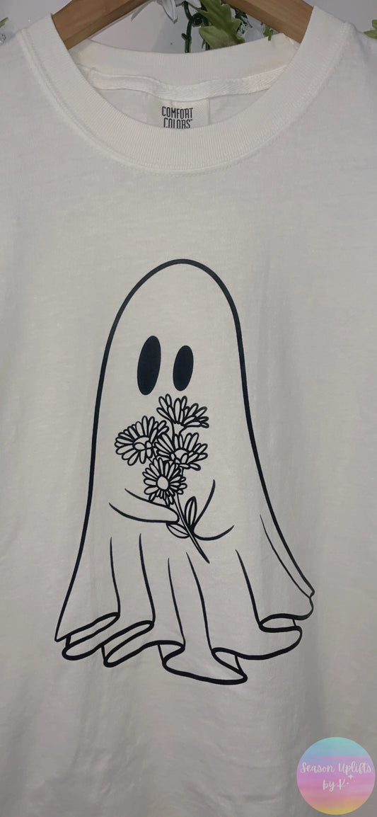 Cute Ghost Ivory T-shirt Season Uplifts by K