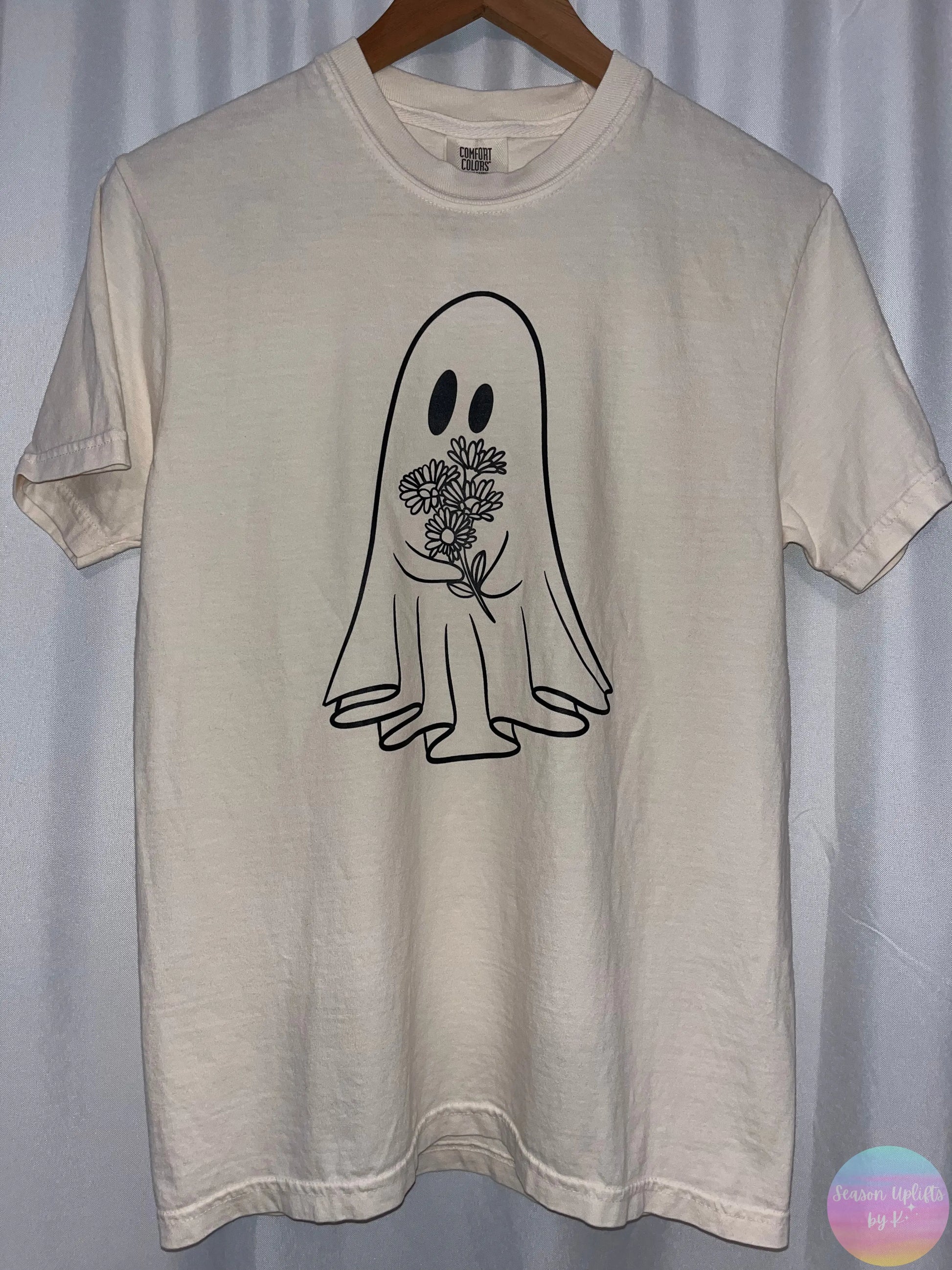 Cute Ghost Ivory T-shirt Season Uplifts by K