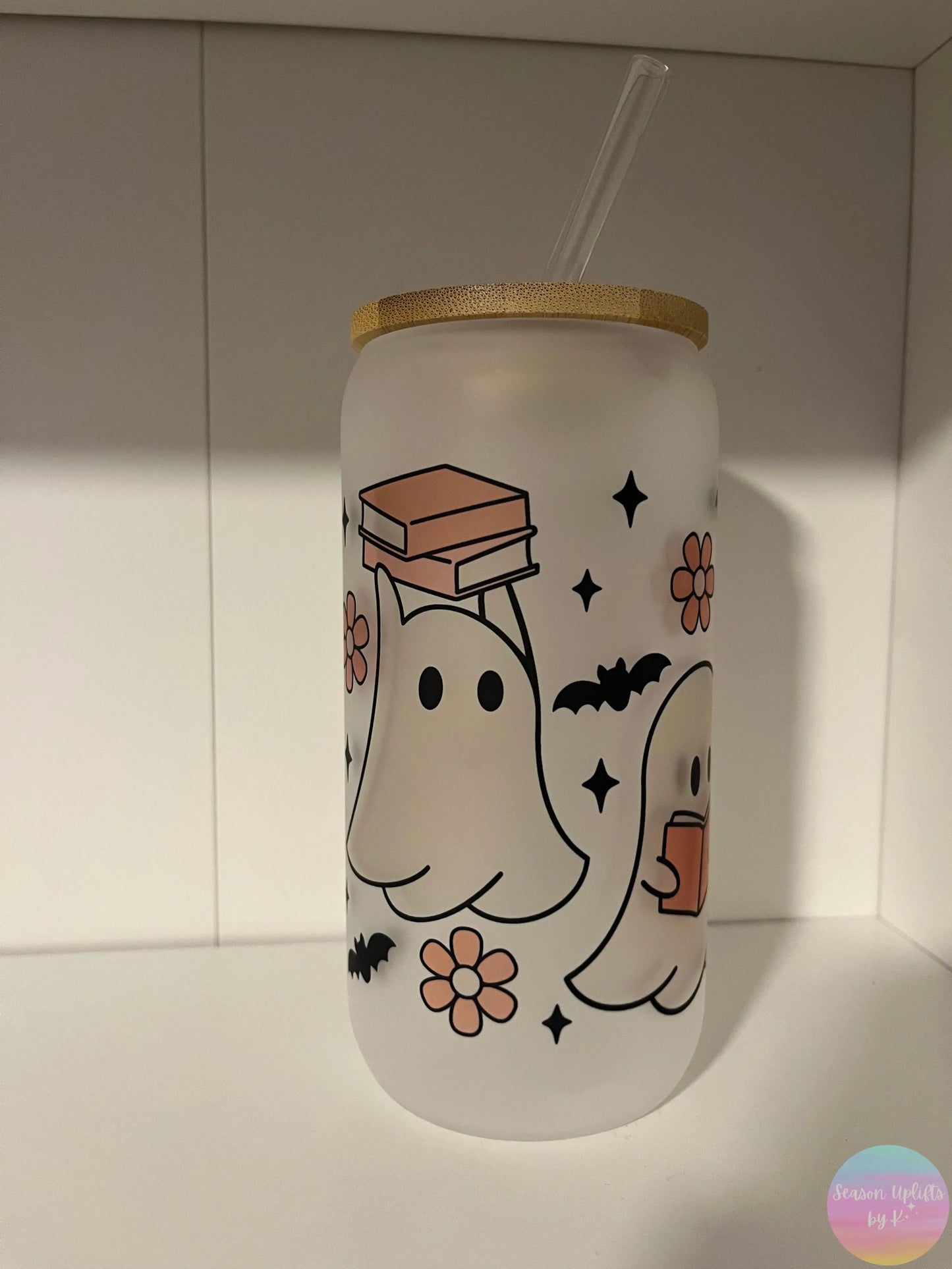 Ghost & BOOks Frosted Glass Cup Season Uplifts by K