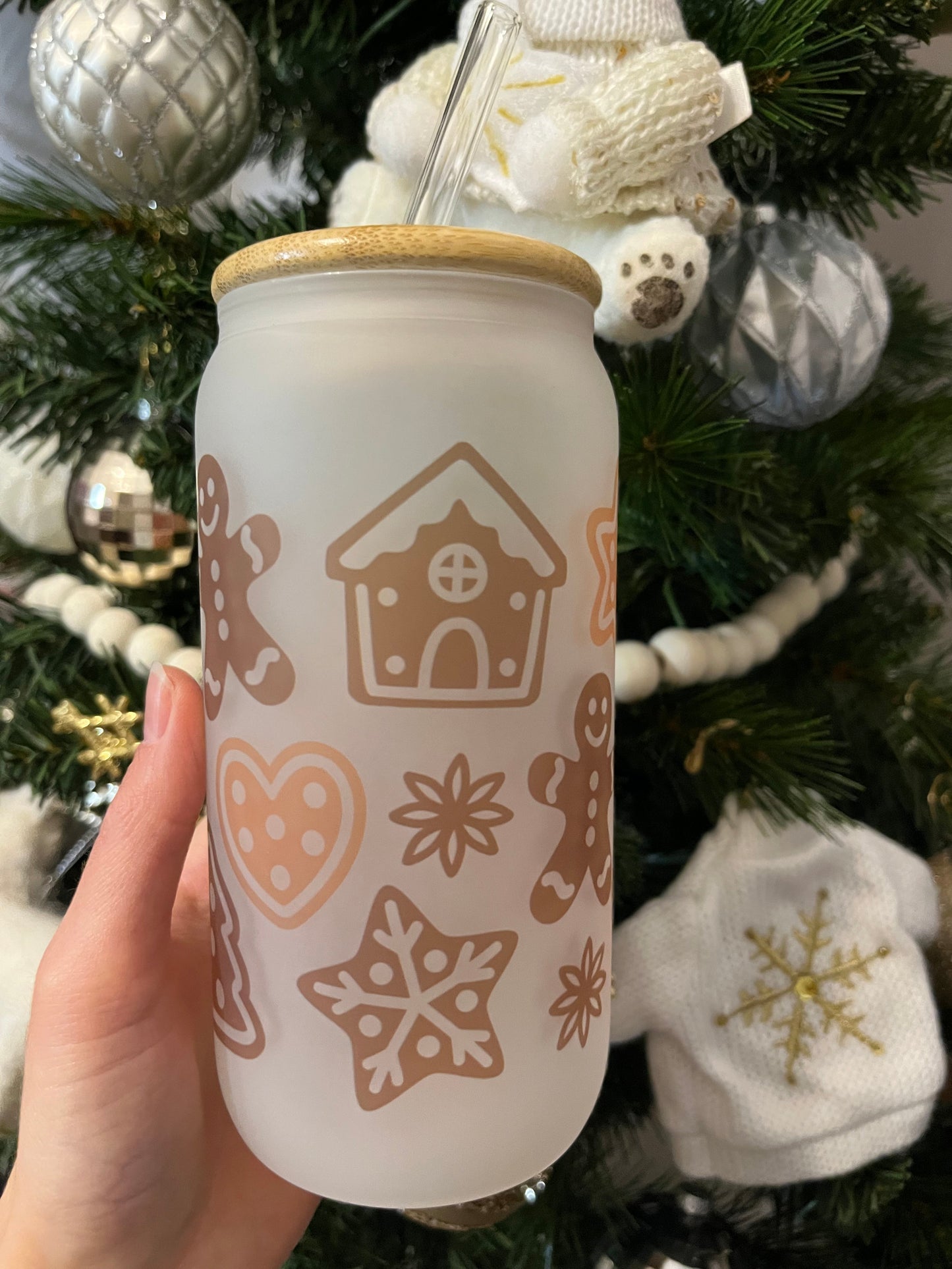 Gingerbread Cookies 16oz Glass Cup