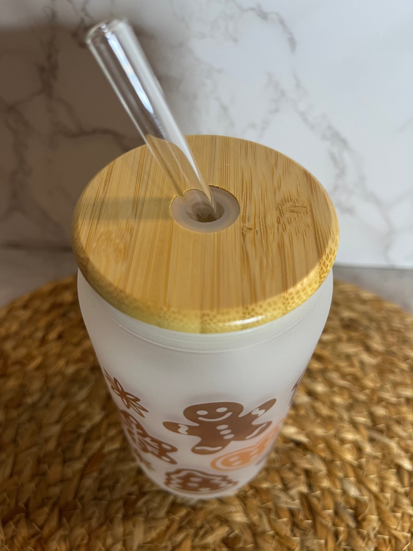 Gingerbread Cookies 16oz Glass Cup