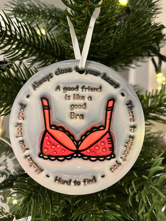 Good Friend Bra Ornament