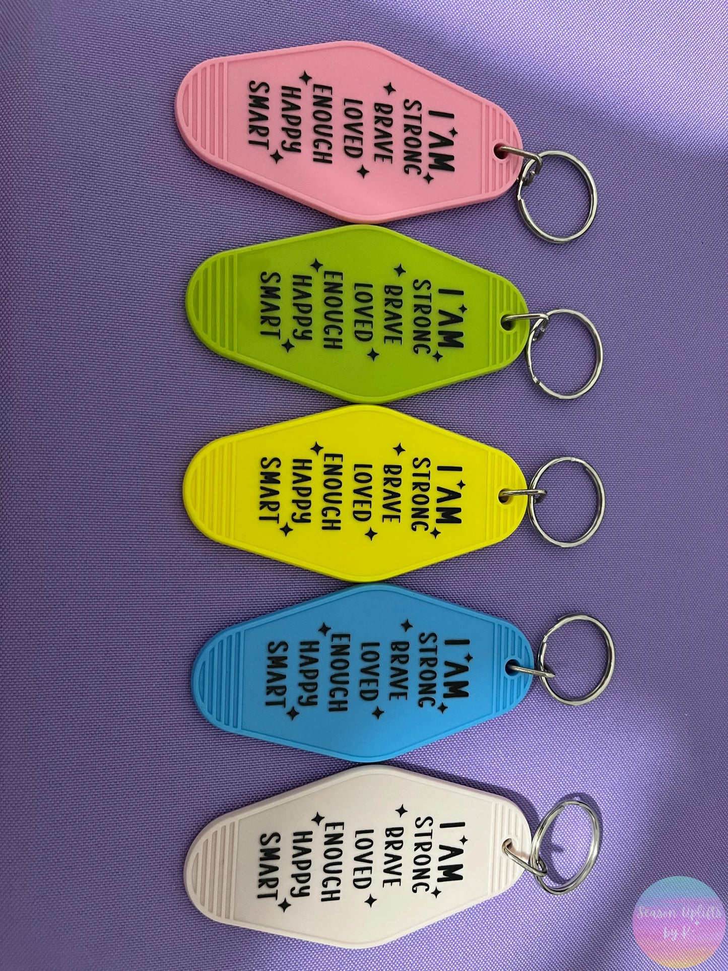I am Affirmation Motel Keychain Season Uplifts by K
