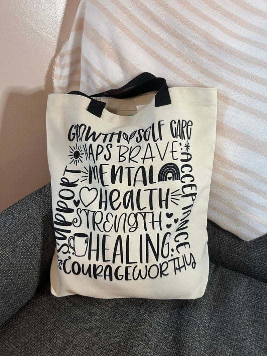 Mental Health Tote Bag Season Uplifts by K