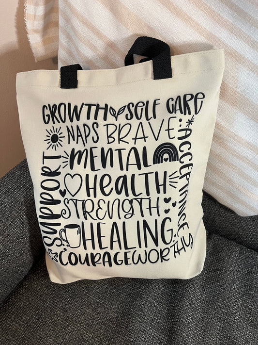 Mental Health Tote Bag Season Uplifts by K