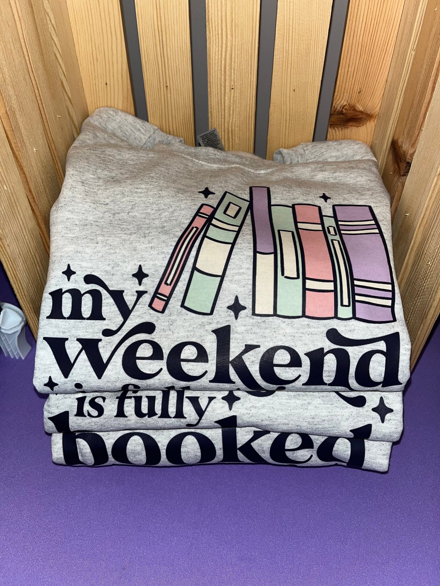 My weekend is fully booked Ash Grey Crewneck Sweatshirt