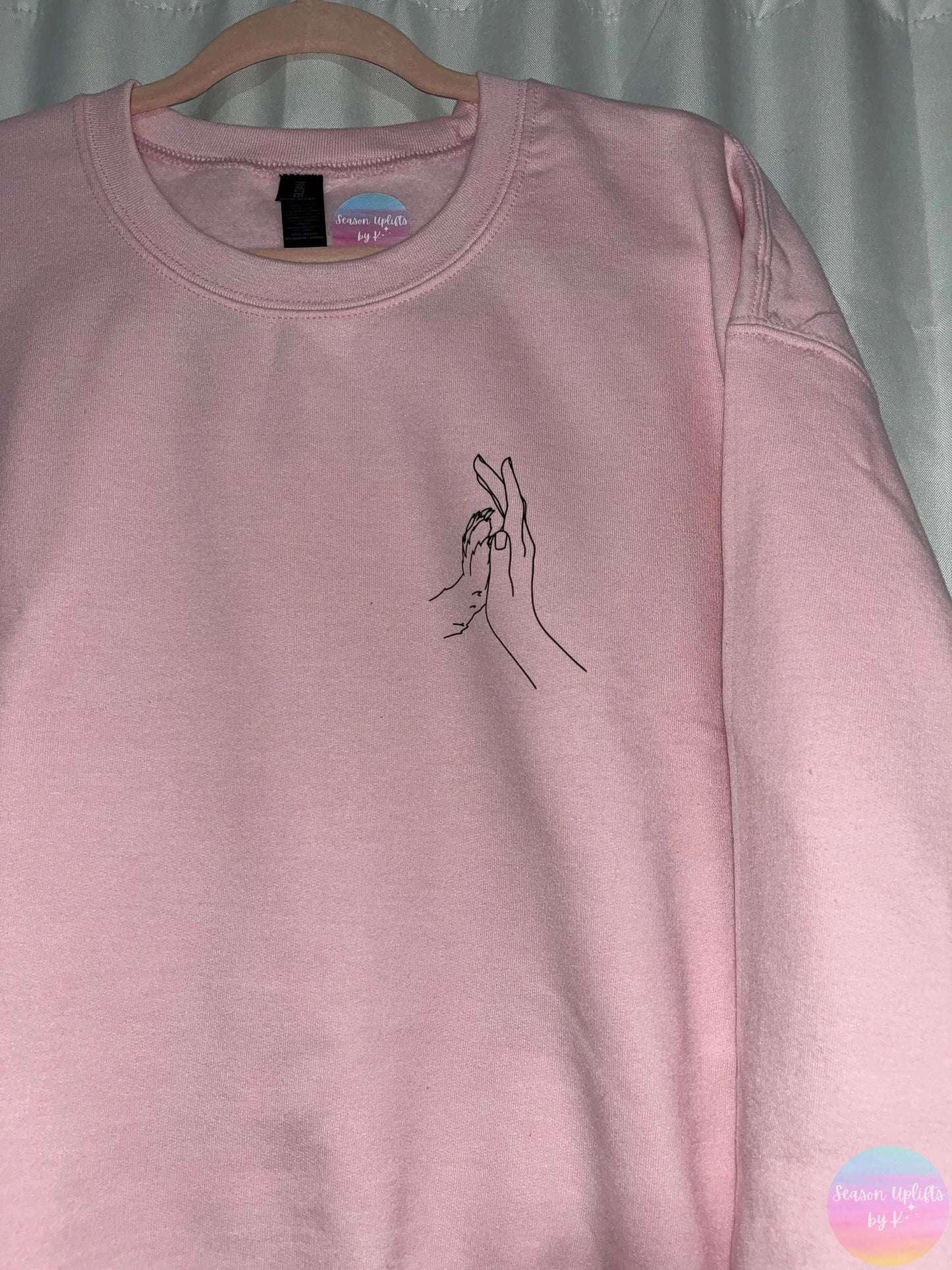 Paw High Five Light Pink Crewneck Sweatshirt Season Uplifts by K