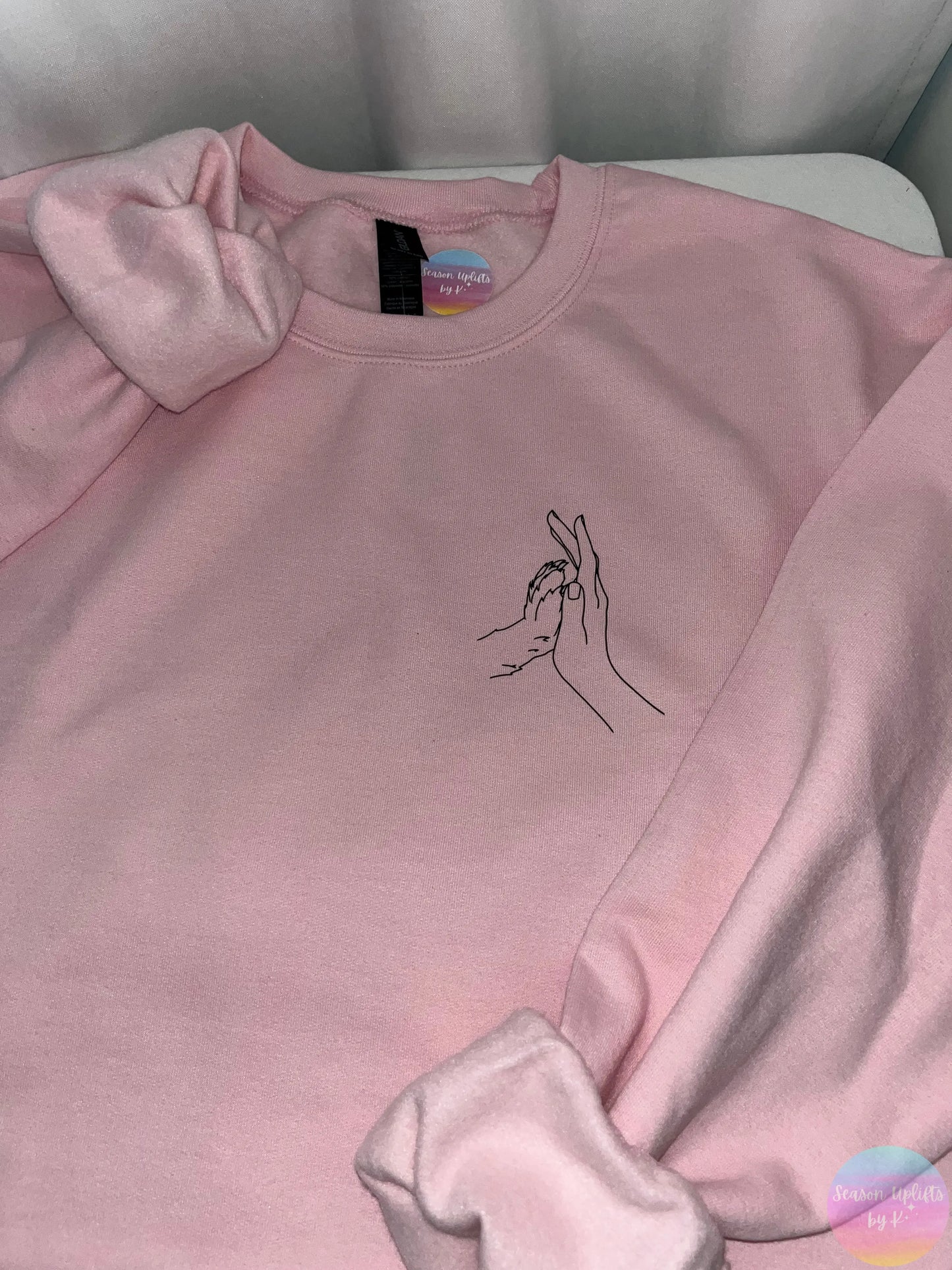 Paw High Five Light Pink Crewneck Sweatshirt Season Uplifts by K