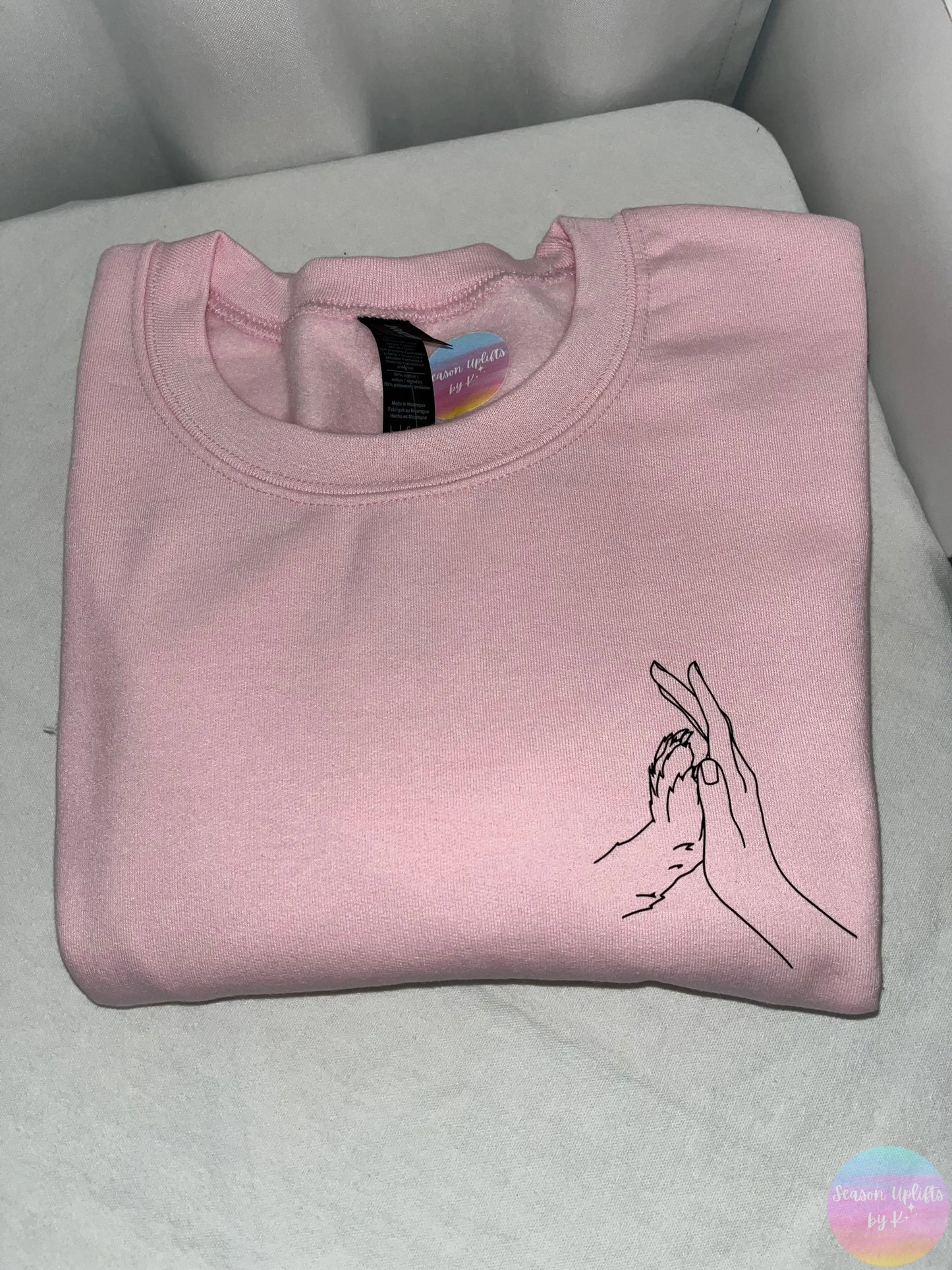 Paw High Five Light Pink Crewneck Sweatshirt Season Uplifts by K
