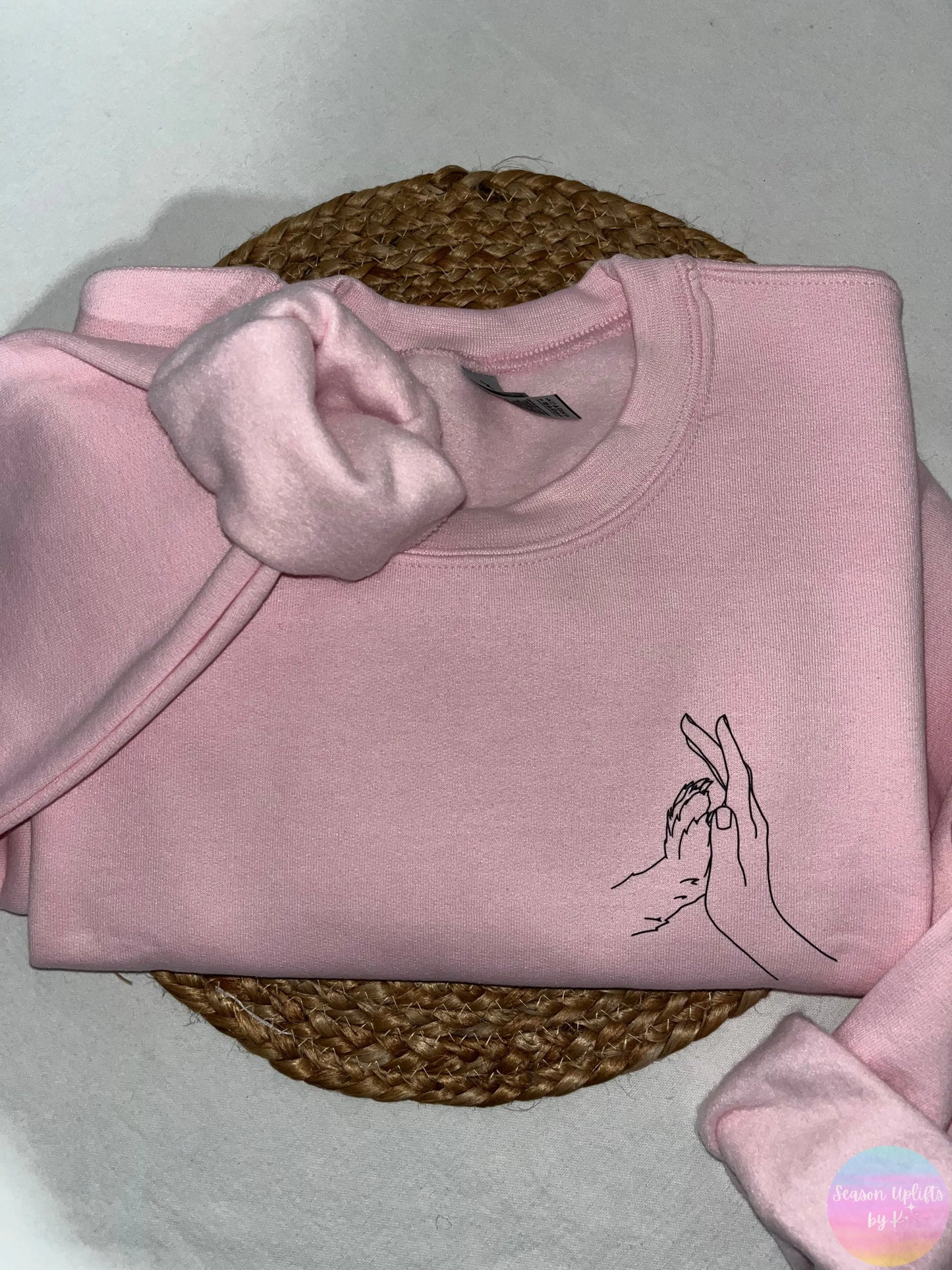 Paw High Five Light Pink Crewneck Sweatshirt Season Uplifts by K