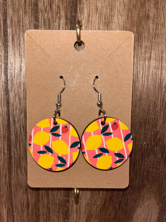Pink Lemonade Circle Earrings Season Uplifts by K
