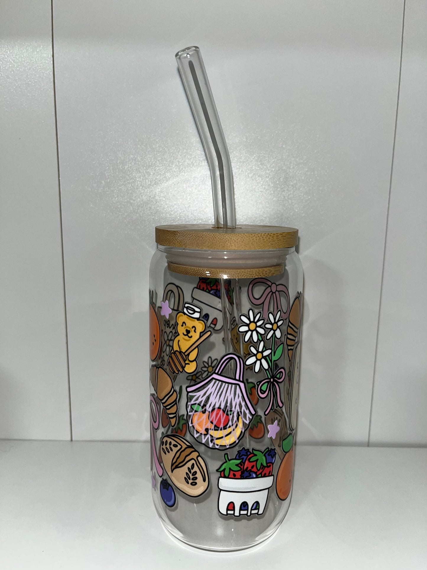 Shop Small/Farmers Market 16oz Glass Cup