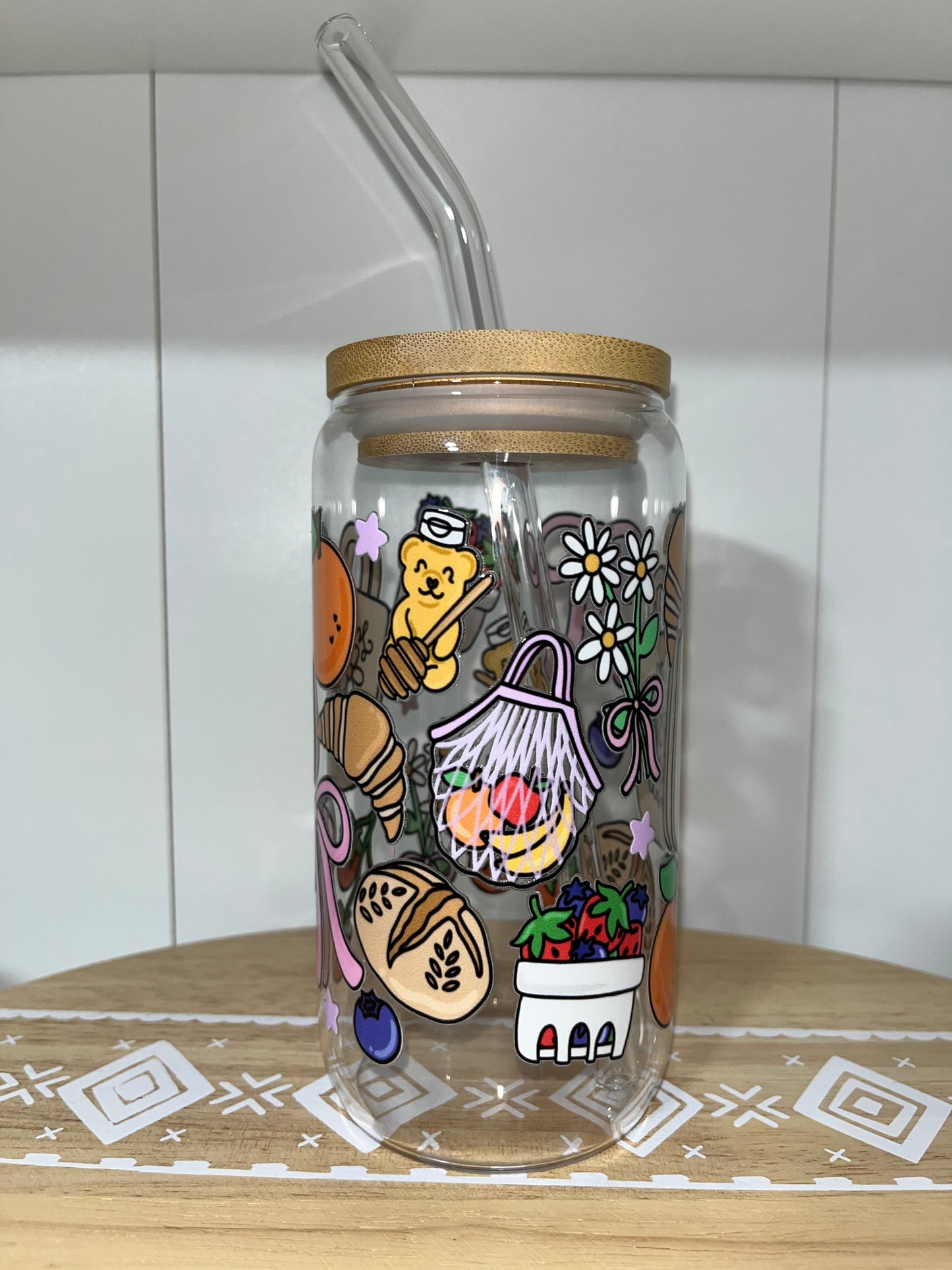 Shop Small/Farmers Market 16oz Glass Cup