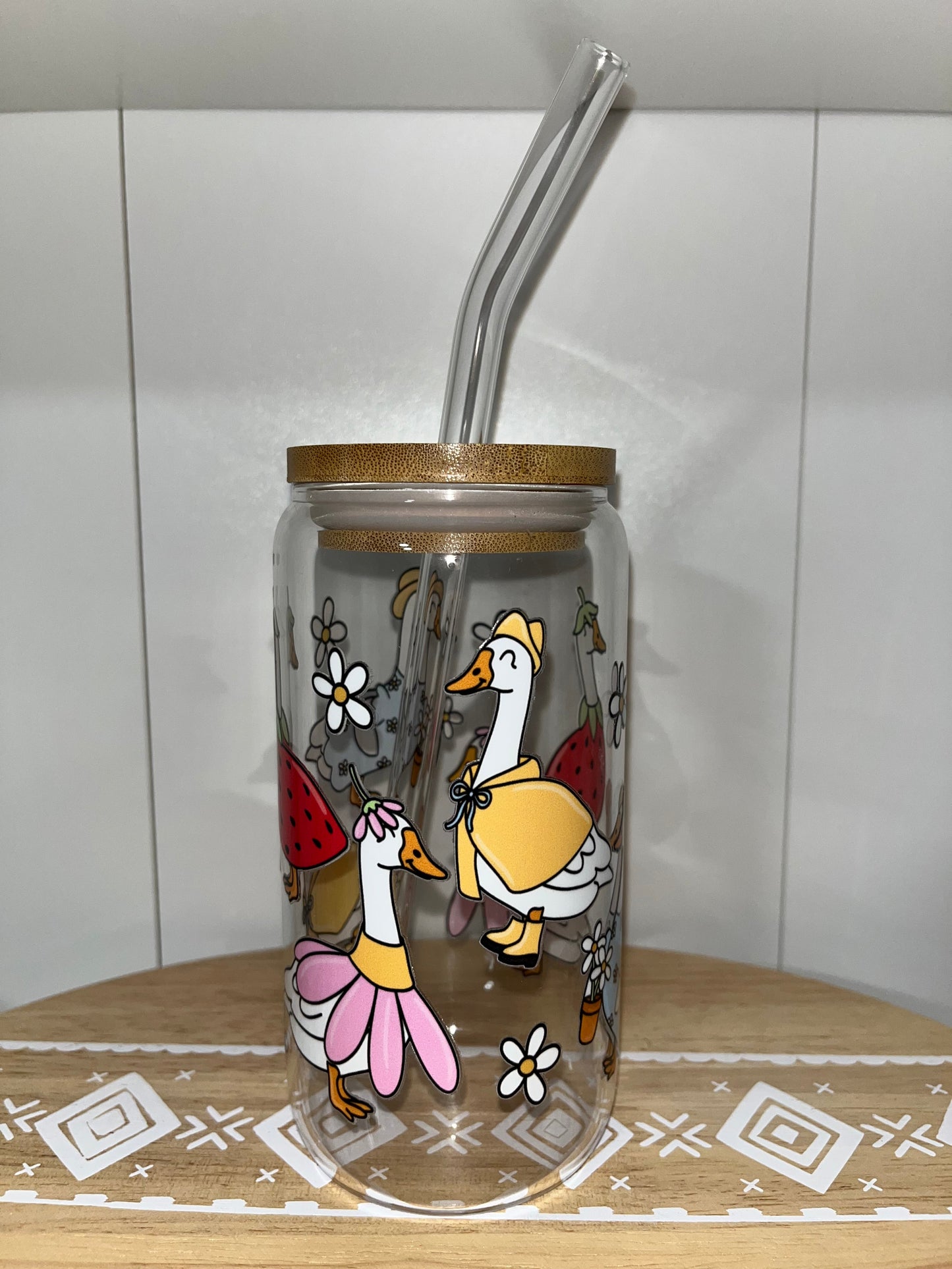 Silly Goose 16oz Glass Cup
