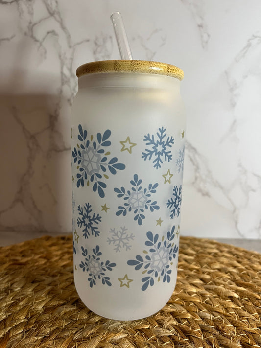 Snowflakes Glass Cup