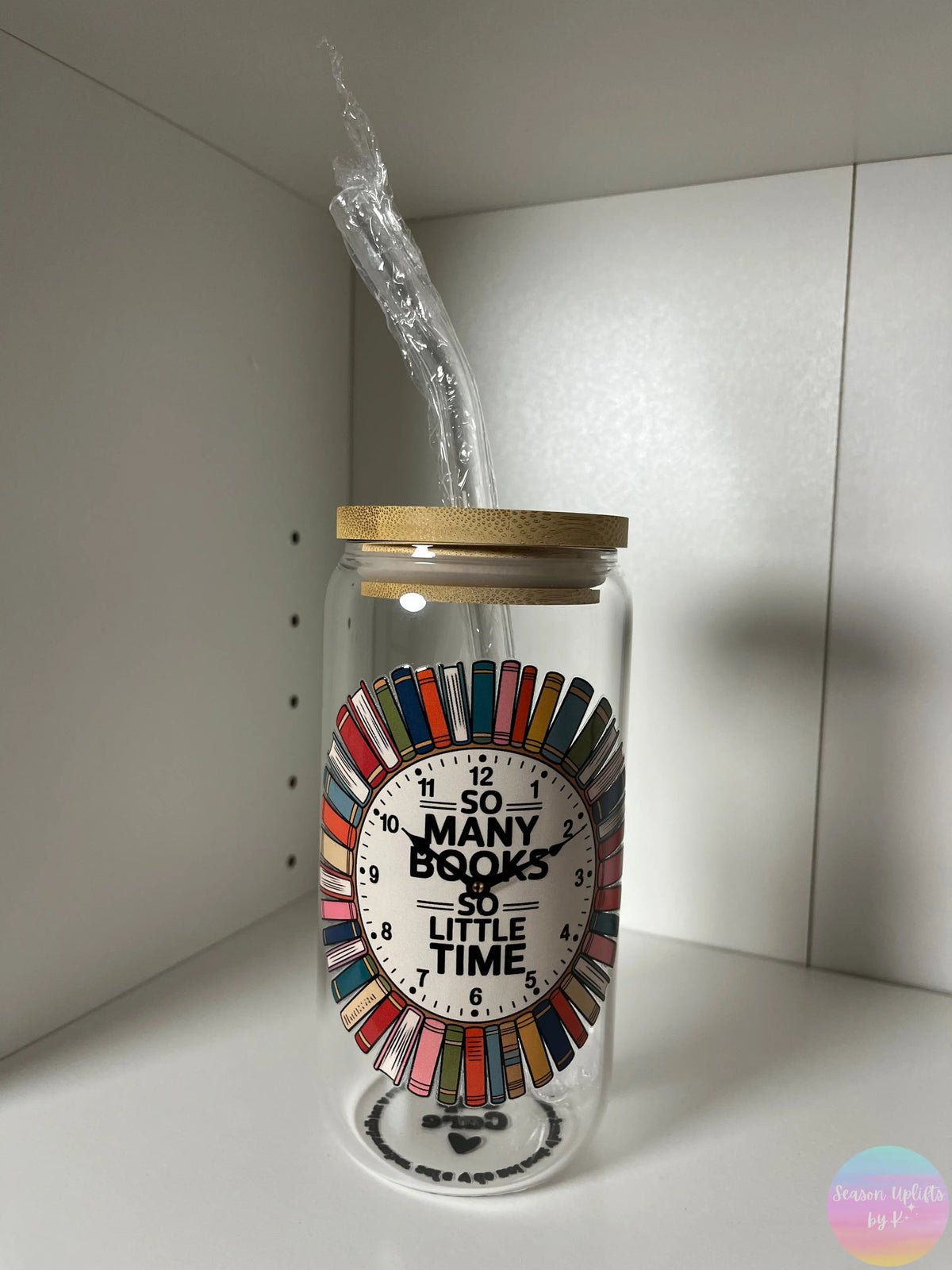 So Many Books Glass Cup Season Uplifts by K
