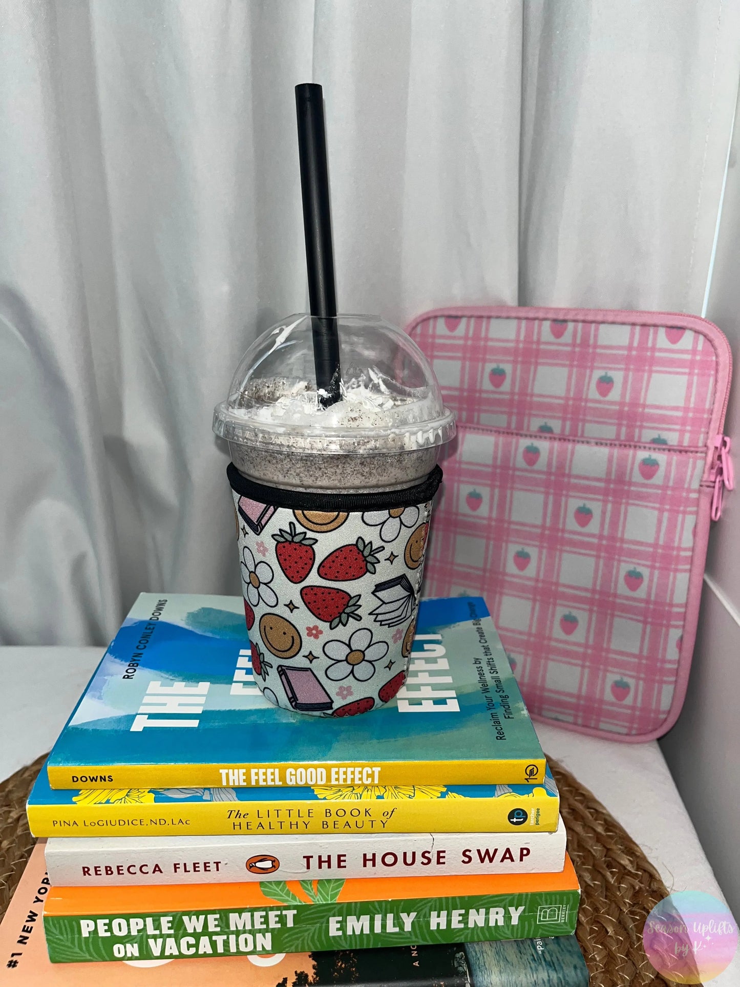 Strawberries & Books Coffee Sleeves Season Uplifts by K