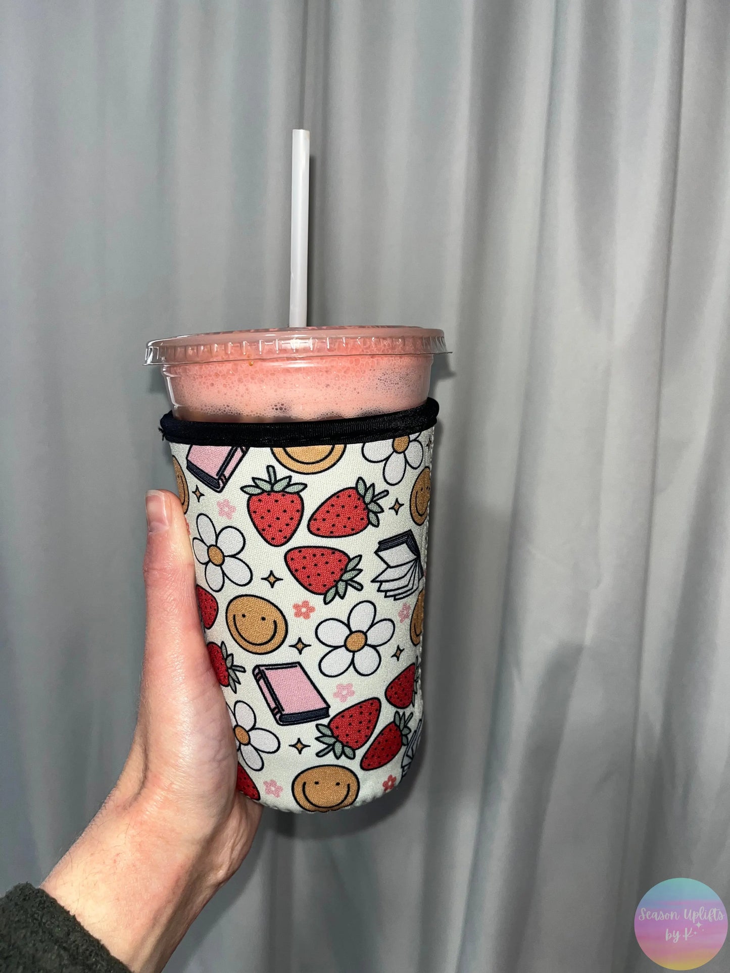 Strawberries & Books Coffee Sleeves Season Uplifts by K