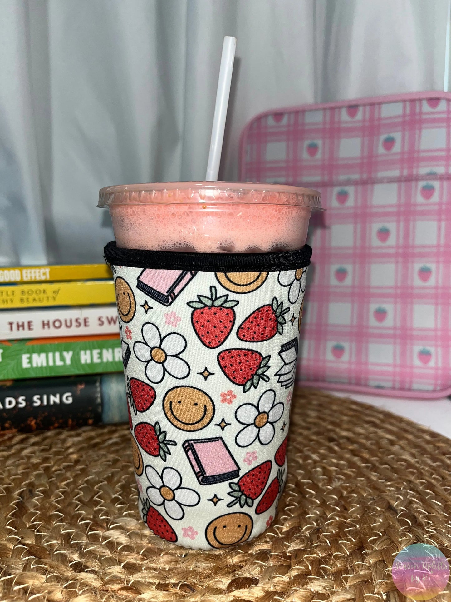 Strawberries & Books Coffee Sleeves Season Uplifts by K