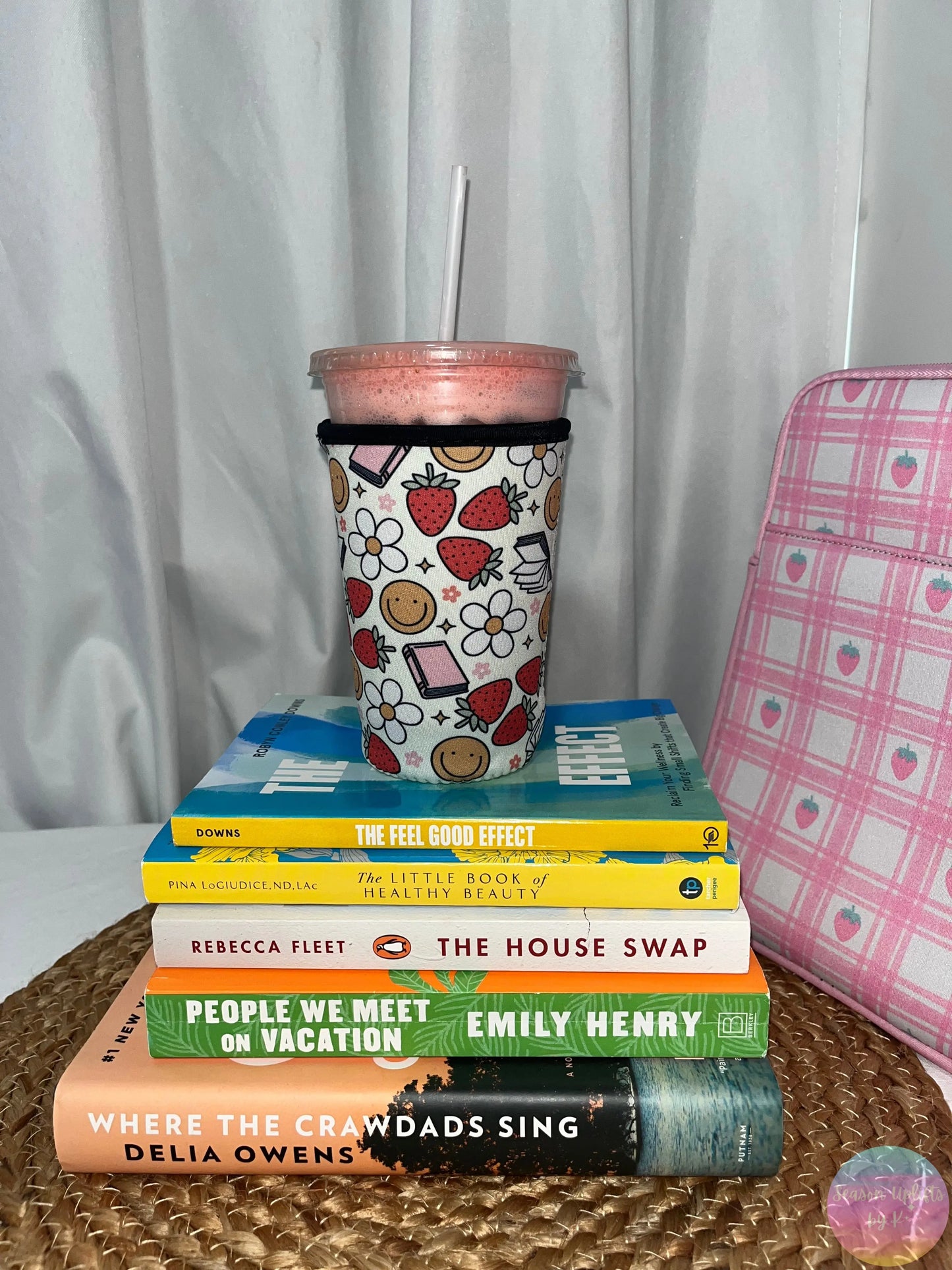 Strawberries & Books Coffee Sleeves Season Uplifts by K