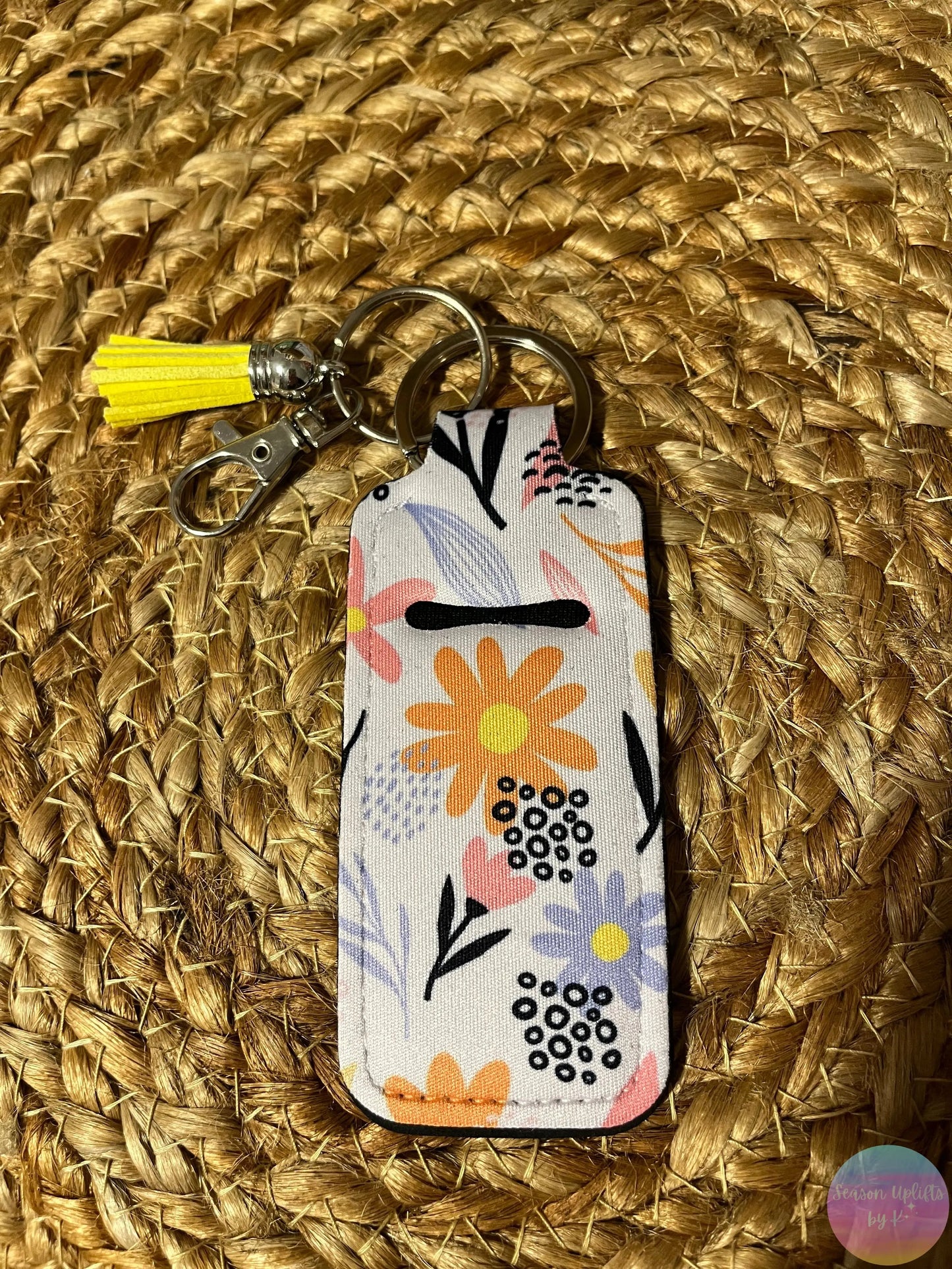 Wildflower Whispers Chapstick Holder Keychain Season Uplifts by K