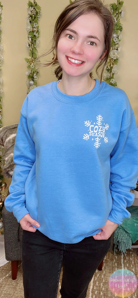Blue Cozy Season Crewneck Sweatshirt Season Uplifts by K