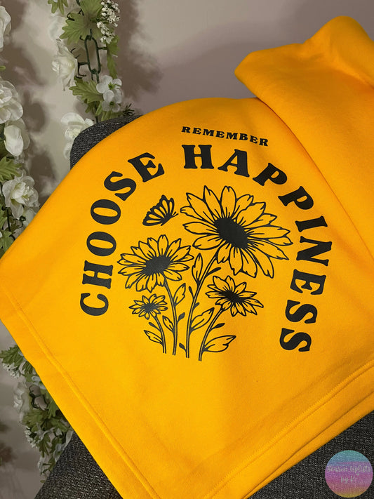 Choose Happiness Sweatshirt Blanket Season Uplifts by K