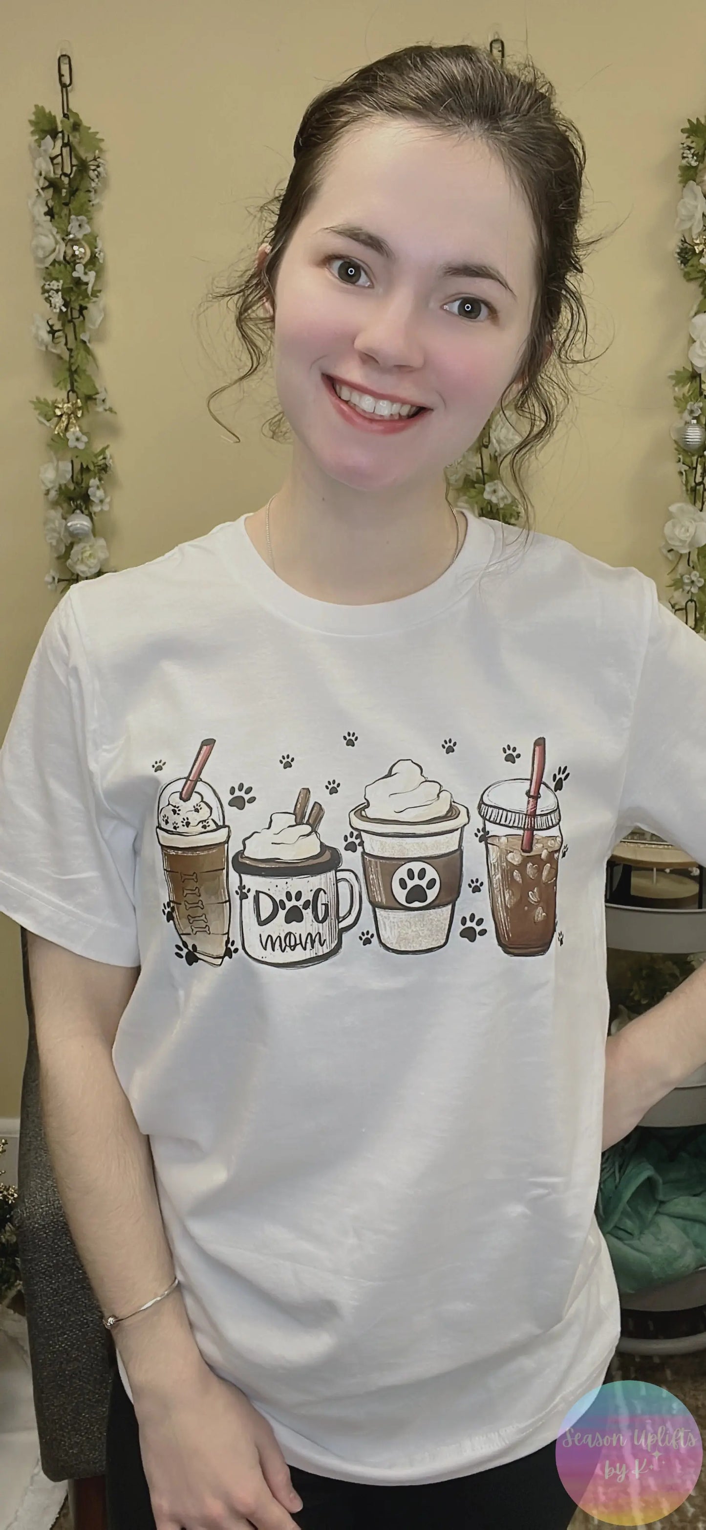 Dog Mom White Tee Season Uplifts by K
