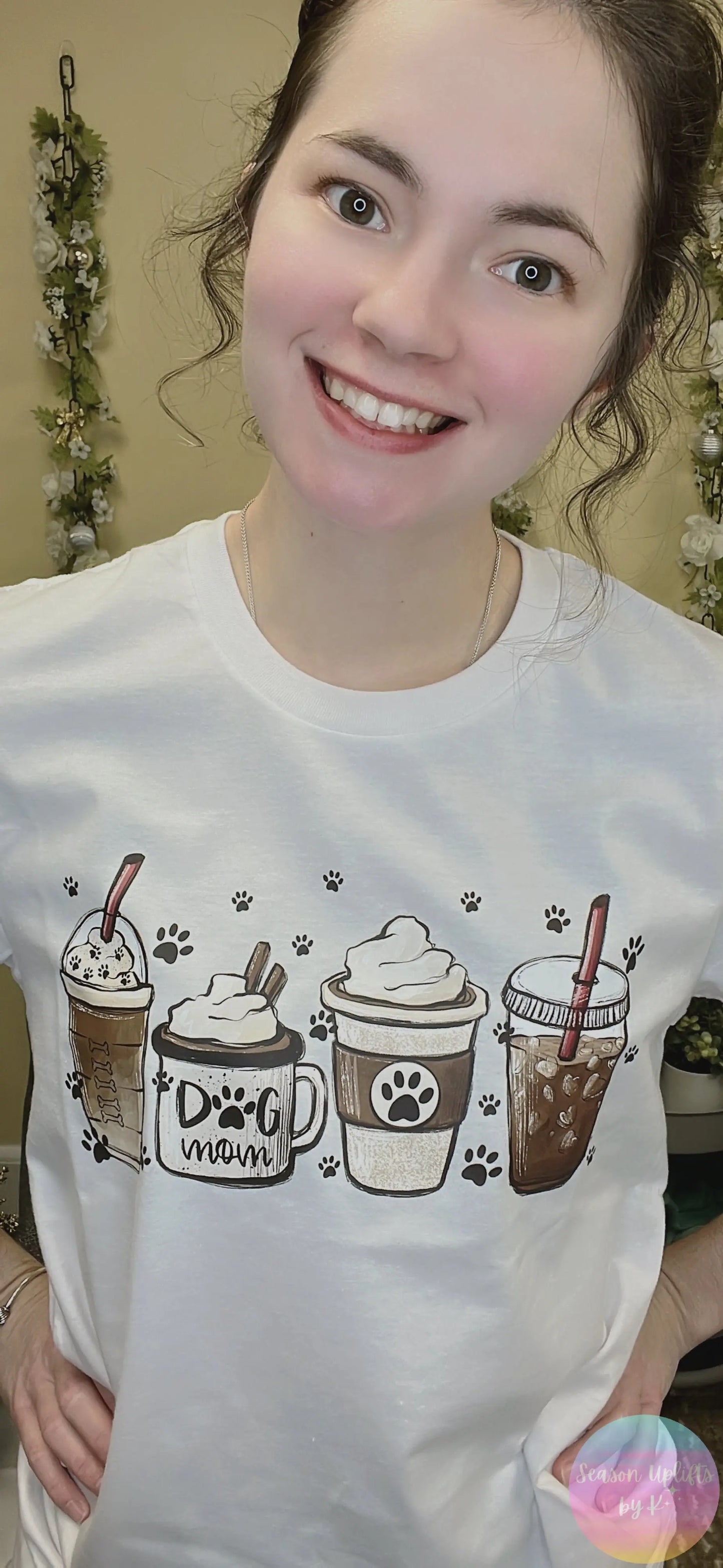 Dog Mom White Tee Season Uplifts by K