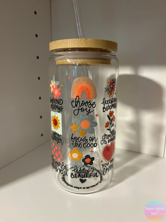 Affirmations Glass Cup Season Uplifts by K