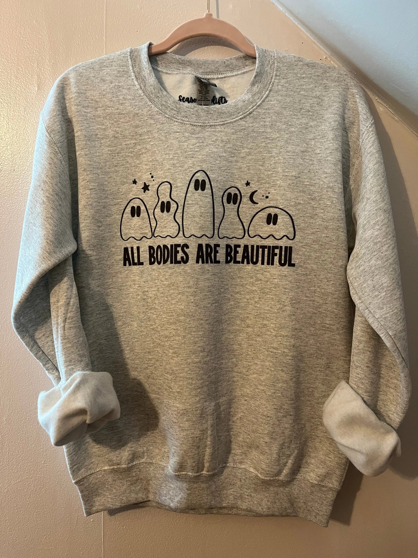 All Bodies Are Beautiful Ash Grey Crewneck Sweatshirt Season Uplifts by K