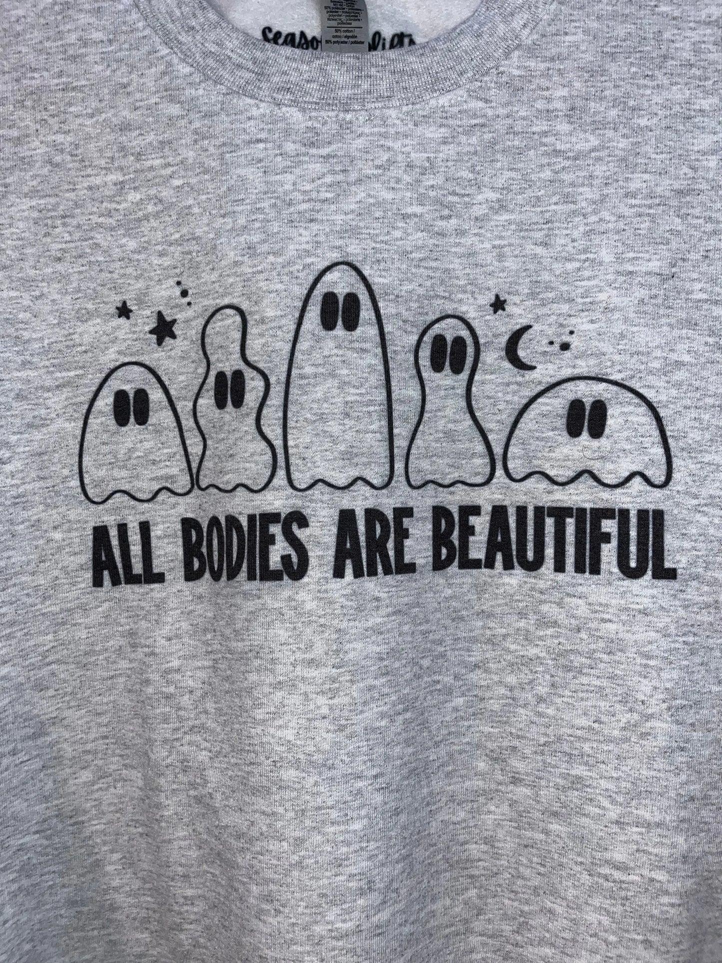 All Bodies Are Beautiful Ash Grey Crewneck Sweatshirt Season Uplifts by K