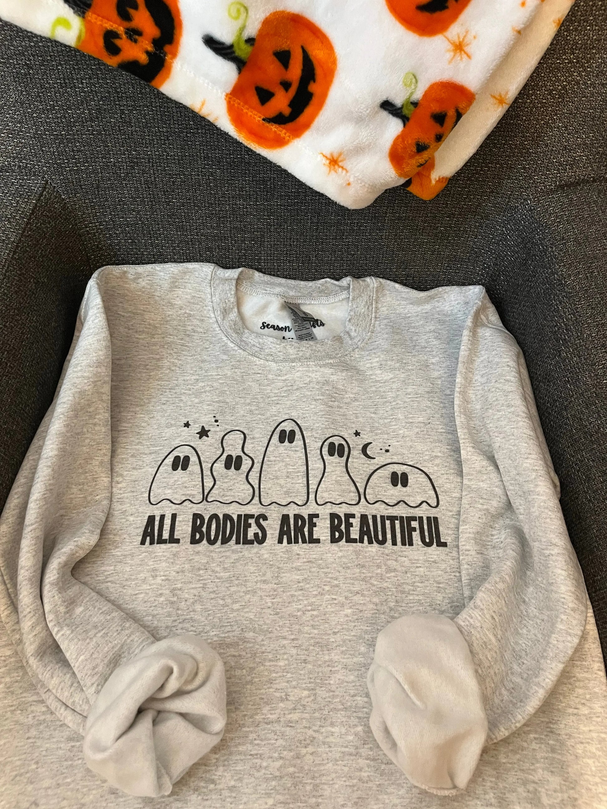 All Bodies Are Beautiful Ash Grey Crewneck Sweatshirt Season Uplifts by K