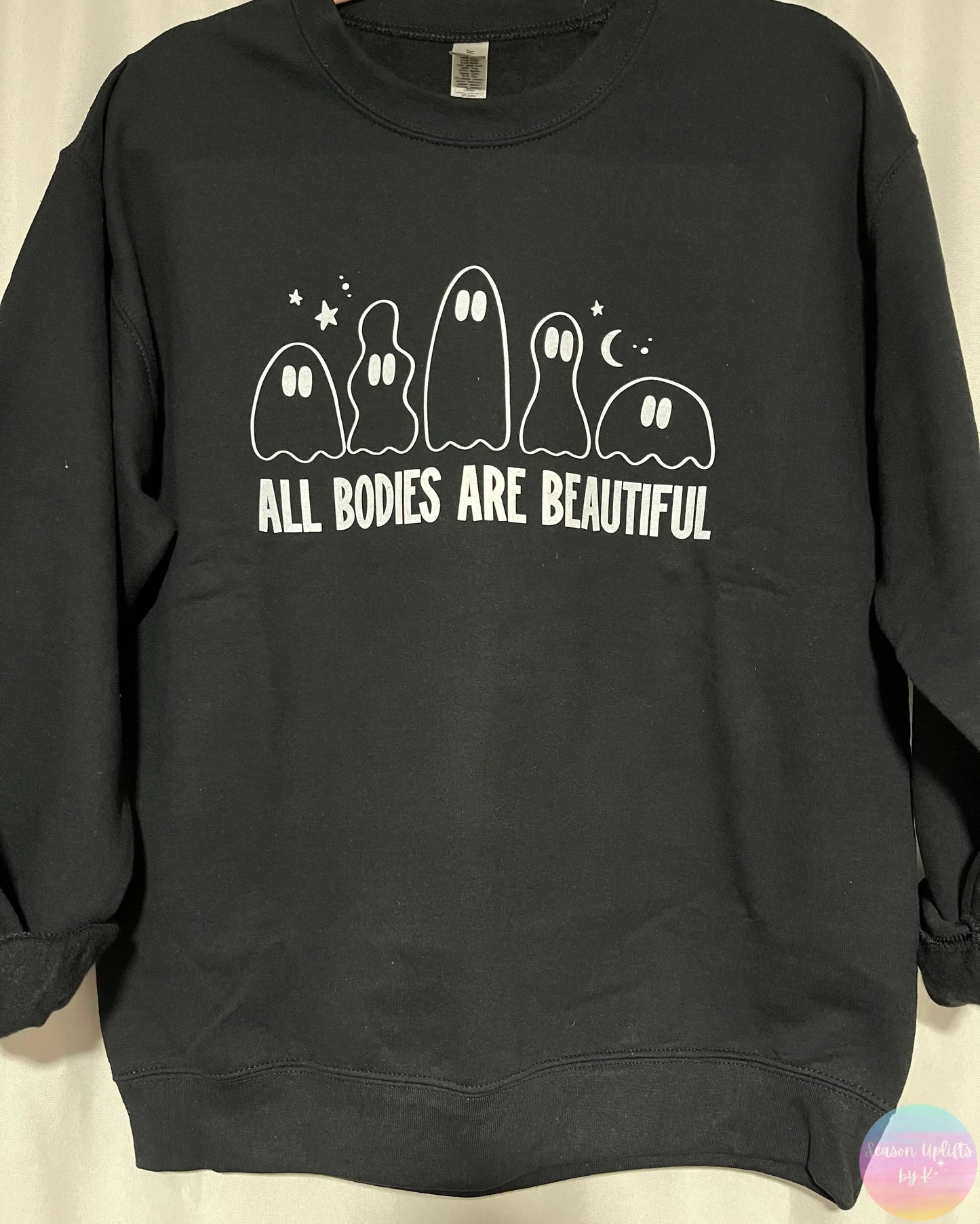 All Bodies Are Beautiful Black Crewneck Sweatshirt Season Uplifts by K