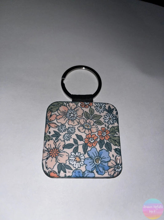 Beautiful Florals Leather Keychain Season Uplifts by K