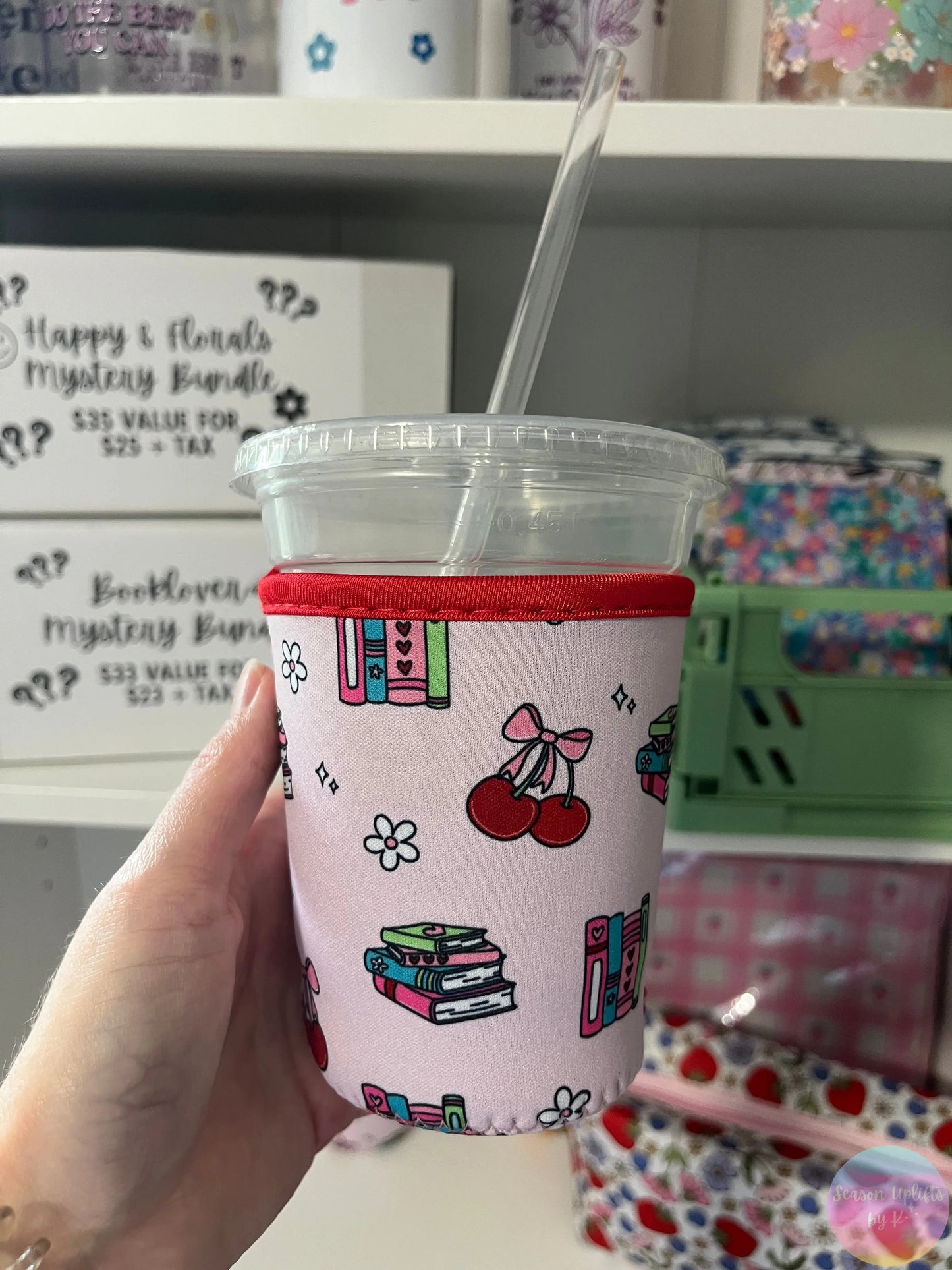 Books & Cherries Drink Sleeve Season Uplifts by K