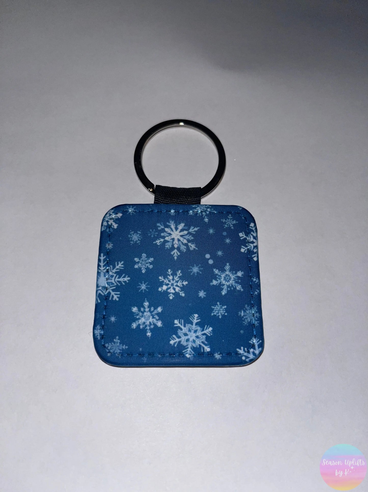 Catching Snowflakes Leather Keychain Season Uplifts by K