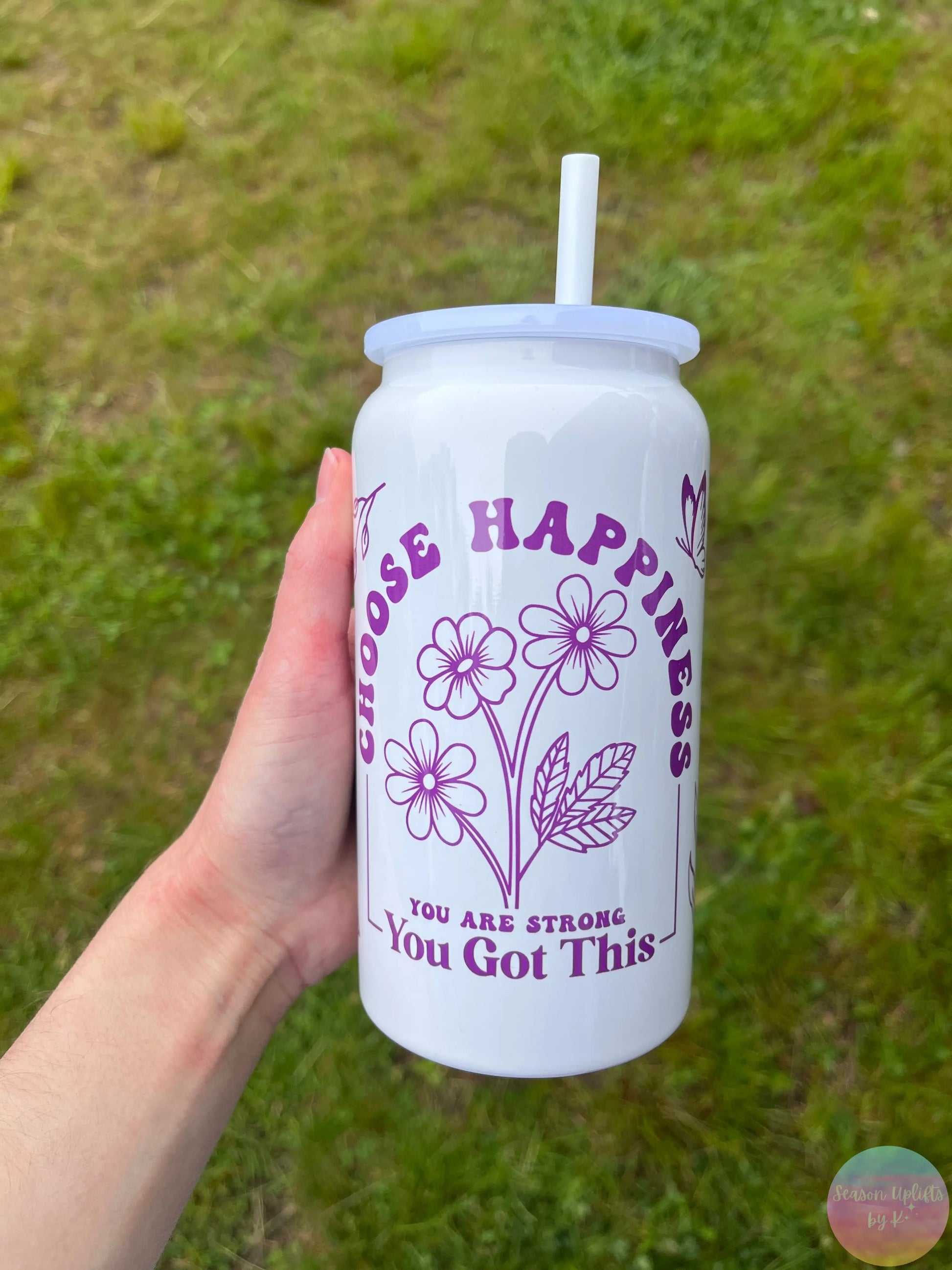 Choose Happiness Stainless Steel 16oz Tumbler Season Uplifts by K