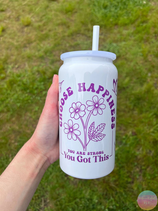 Choose Happiness Stainless Steel 16oz Tumbler Season Uplifts by K