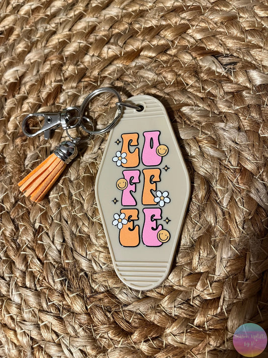 Coffee Makes Me Happy Motel Keychain Season Uplifts by K