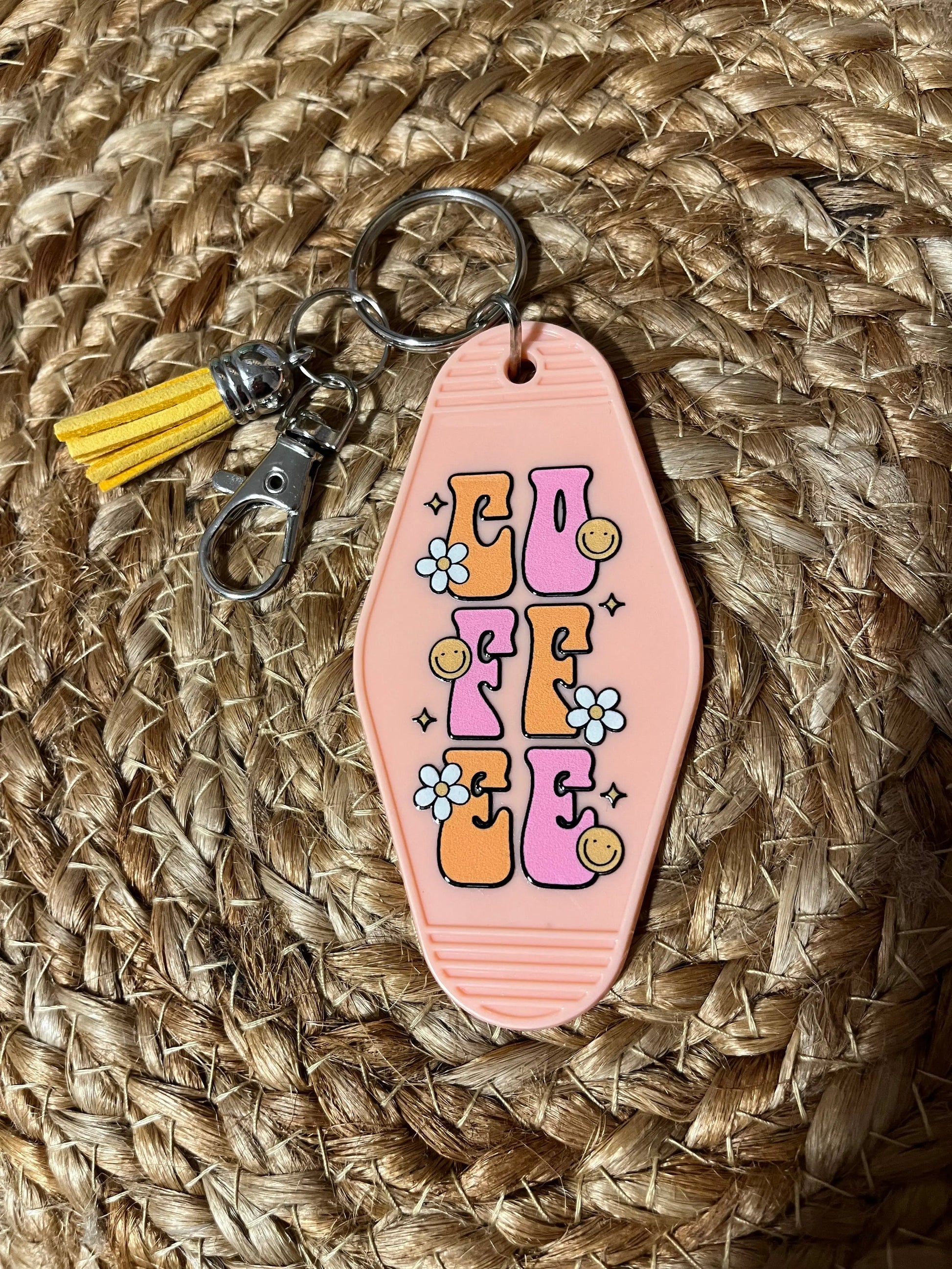 Coffee Makes Me Happy Motel Keychain Season Uplifts by K